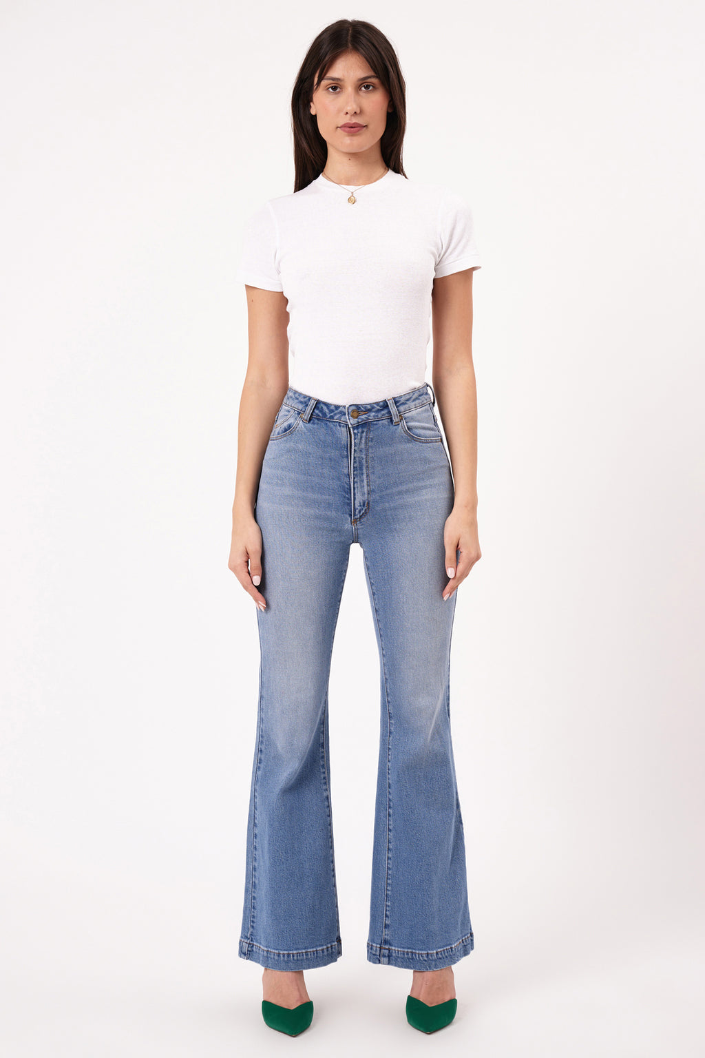 ROLLA'S Eastcoast Flare Ankle Jeans Mid Vintage Blue by Selfie Leslie