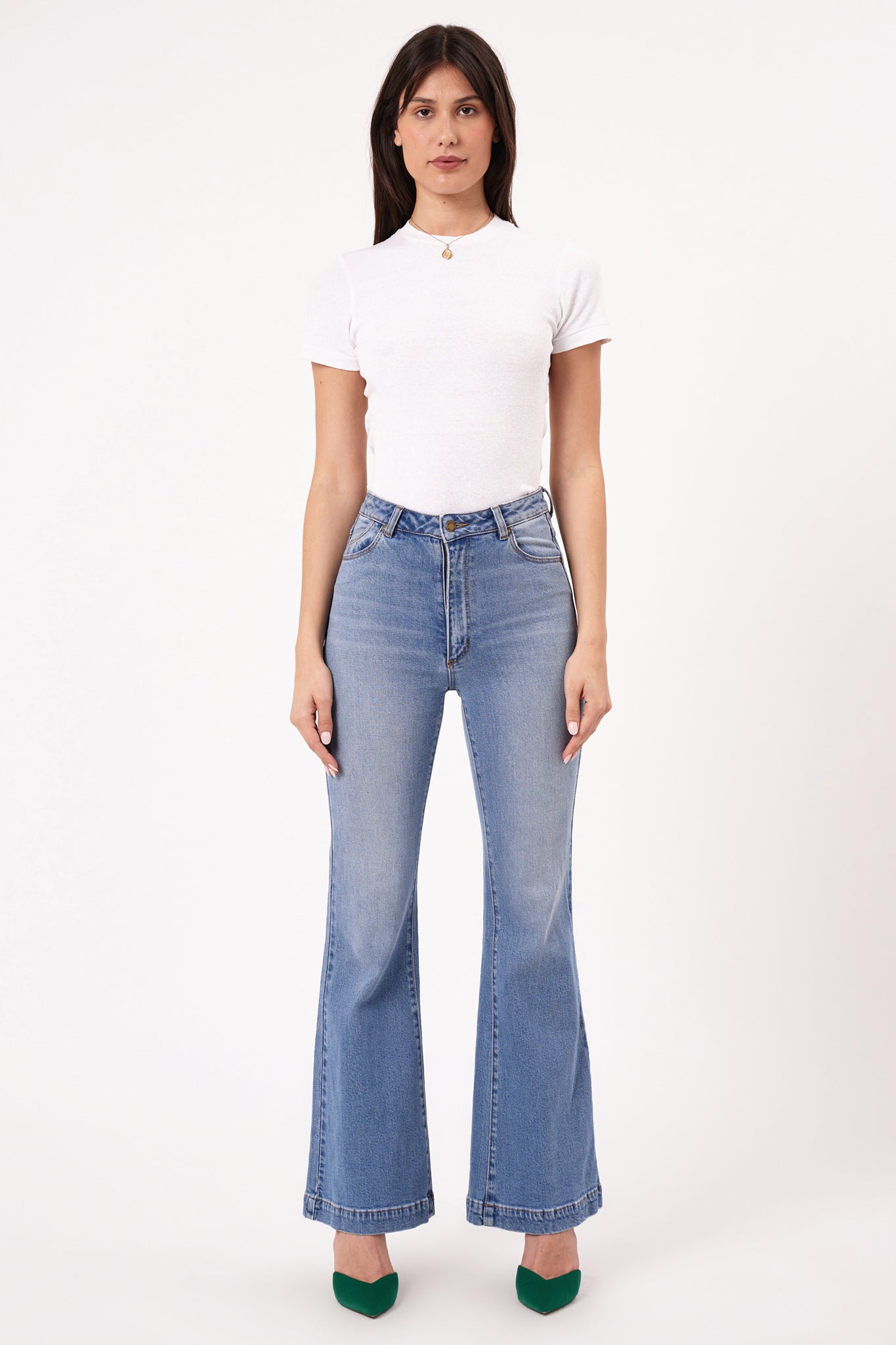 ROLLA'S Eastcoast Flare Ankle Jeans Mid Vintage Blue by Selfie Leslie