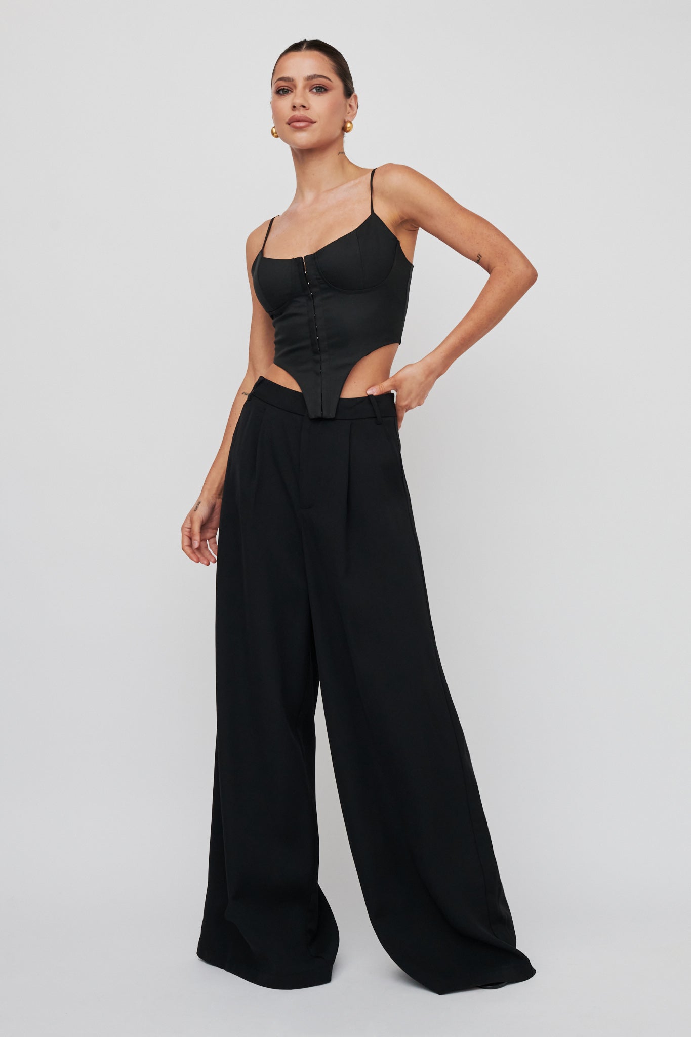 Dante Wide-Leg Pants Black by Selfie Leslie