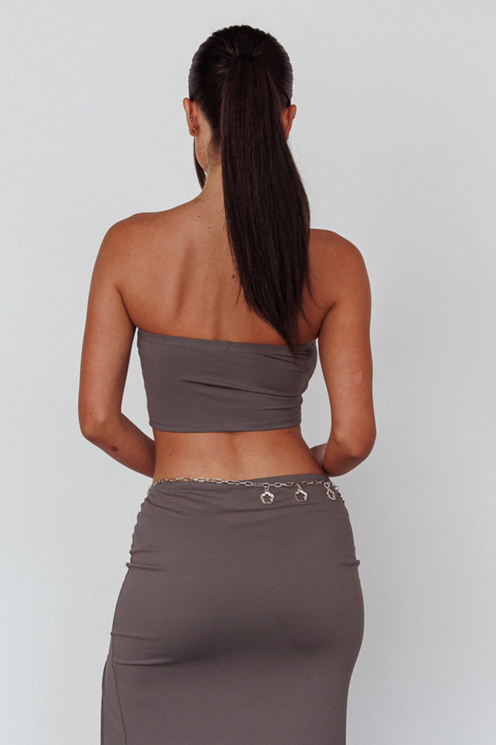 Caption This Bandeau Crop Top Clay by Selfie Leslie