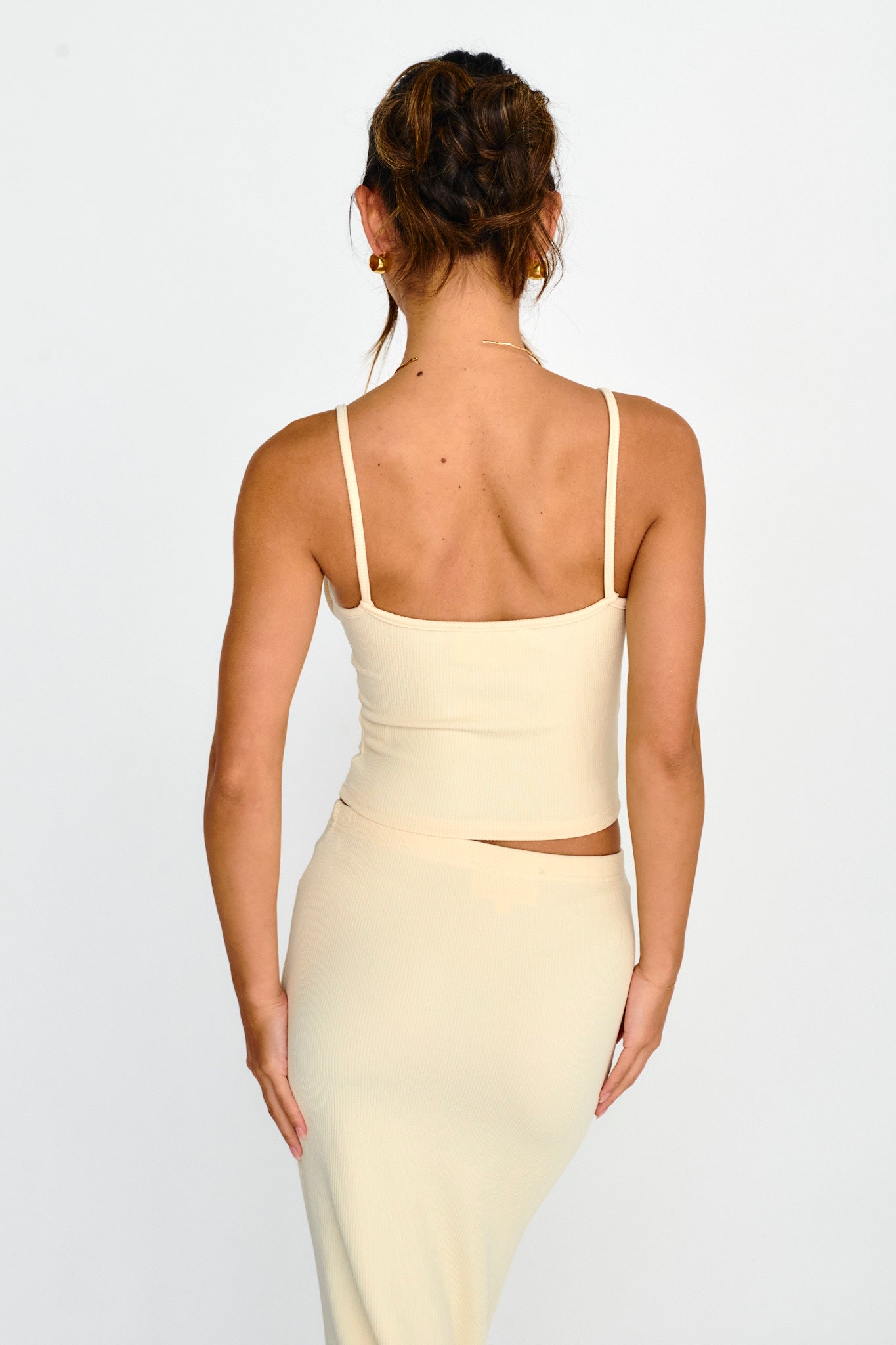 Strike A Pose Ribbed Crop Top Cream by Selfie Leslie