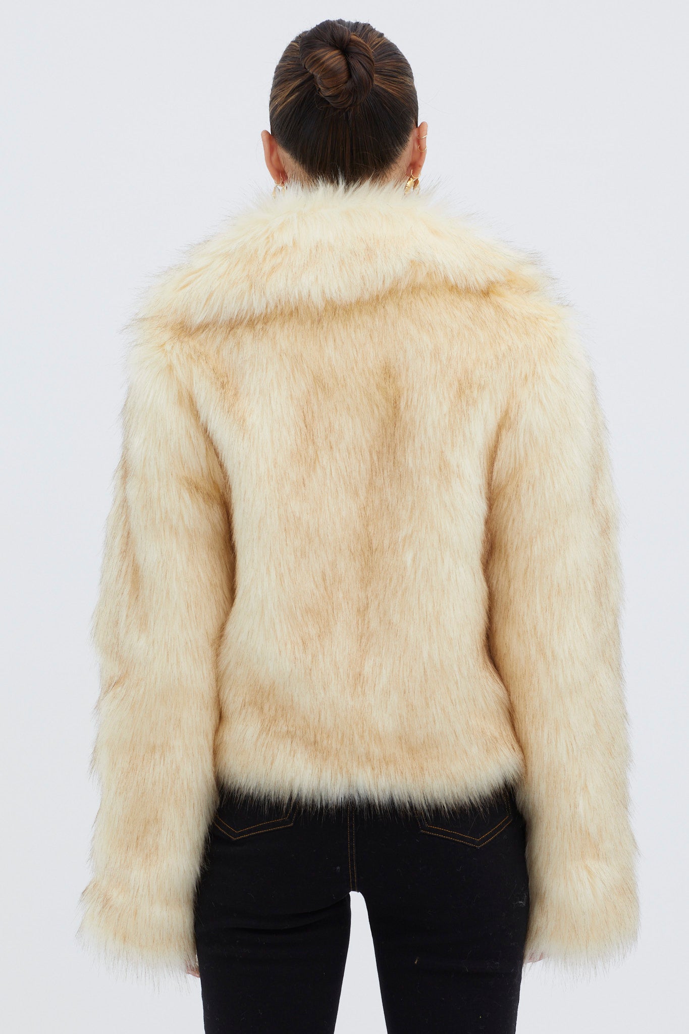 Nordic Faux Fur Collared Jacket Cream by Selfie Leslie