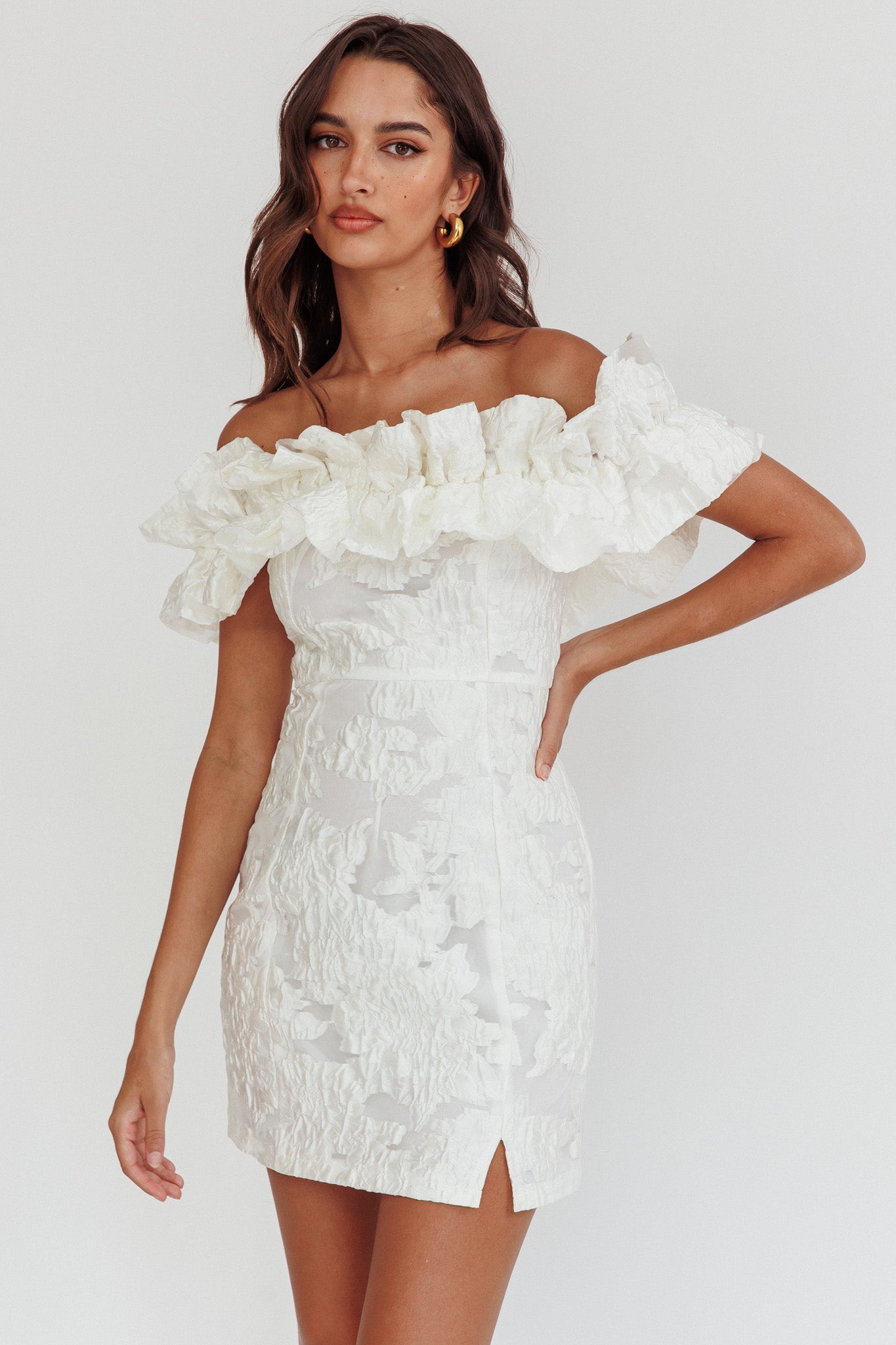 verona off shoulder lace overlay mini dress white Verona Off Shoulder White Mini Dress Verona Off Shoulder White Short Dress Verona Off Shoulder Lace