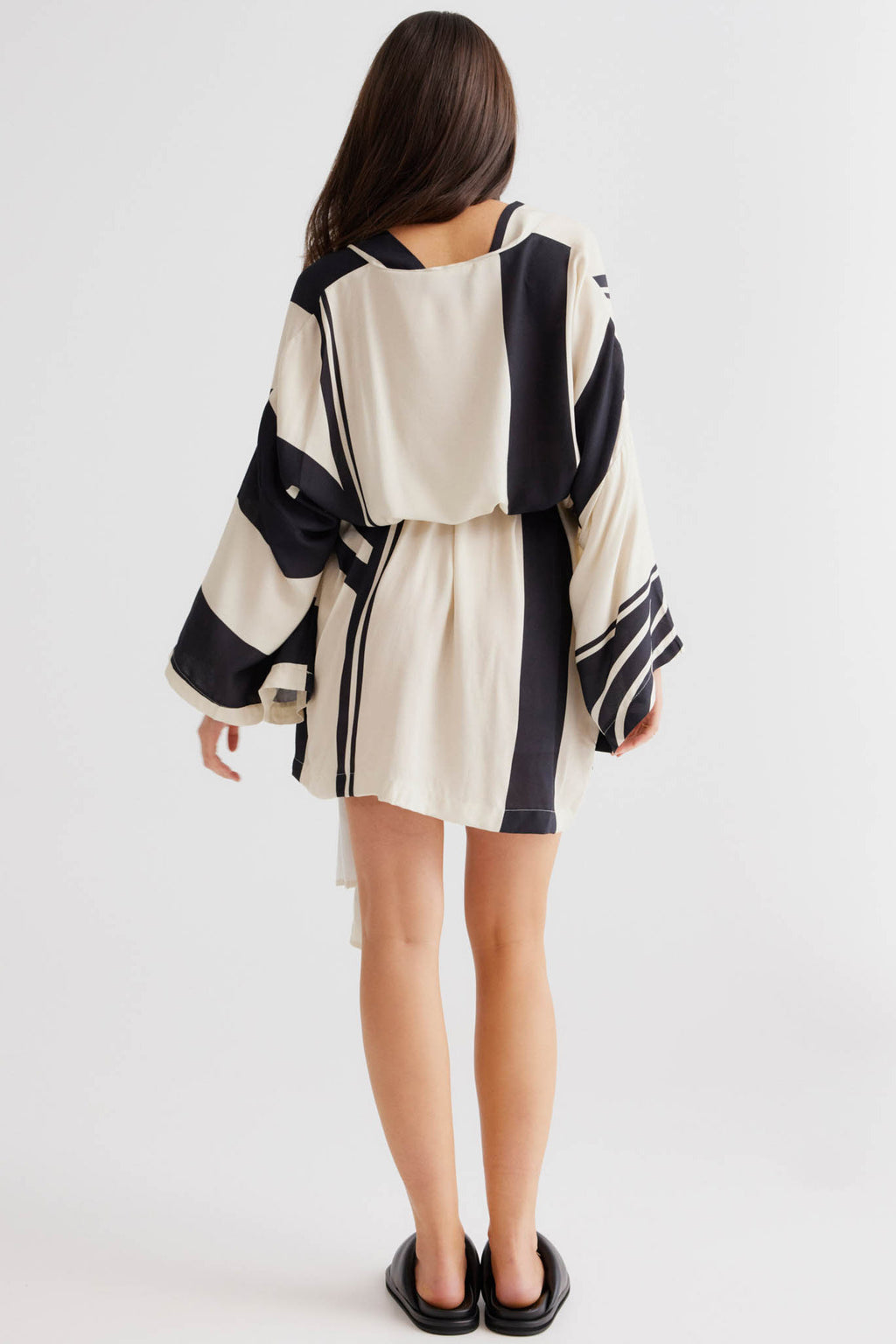 free people alba mini dress SNDYS Alba Wrap Dress Black Print