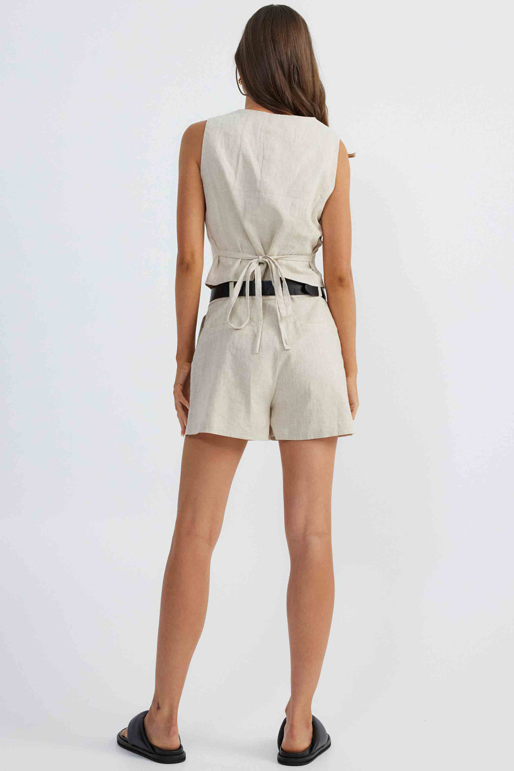 SNDYS Allegra Linen Vest Natural by Selfie Leslie