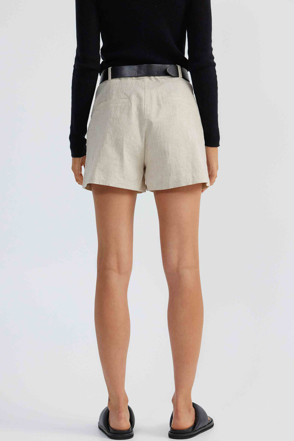 SNDYS Hale Linen Shorts Natural by Selfie Leslie
