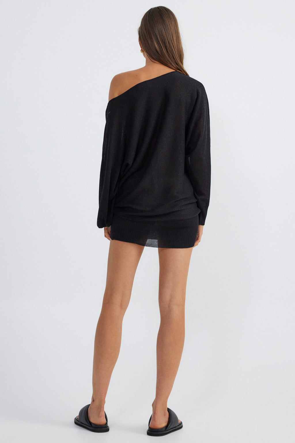 SNDYS Hailey Off Shoulder Mini Dress Black by Selfie Leslie