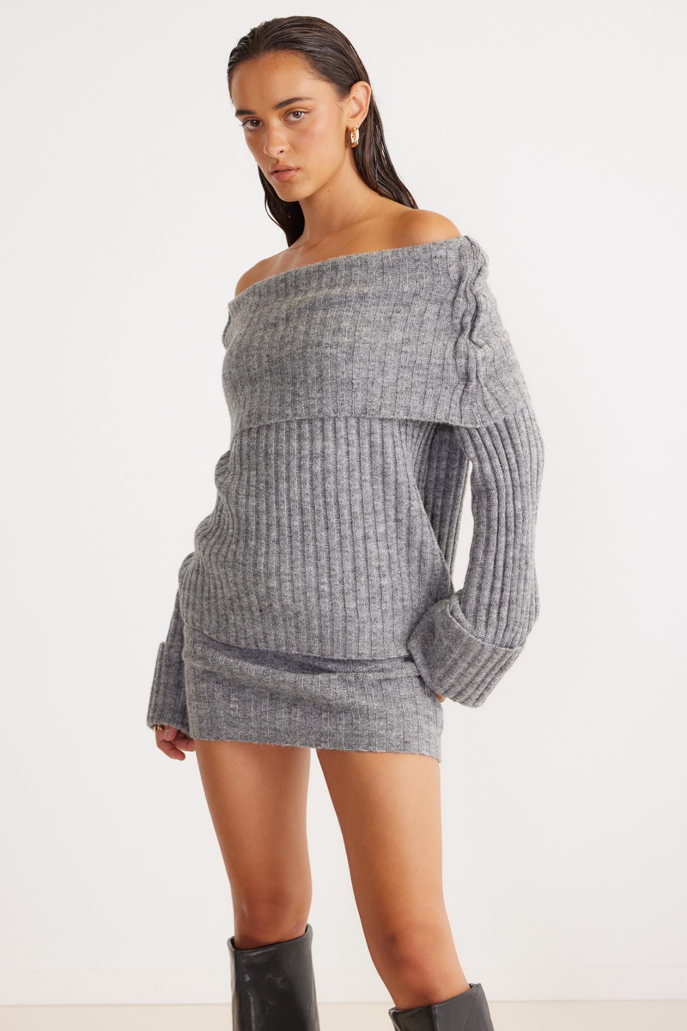 SNDYS Brooks Mini Skirt Grey by Selfie Leslie