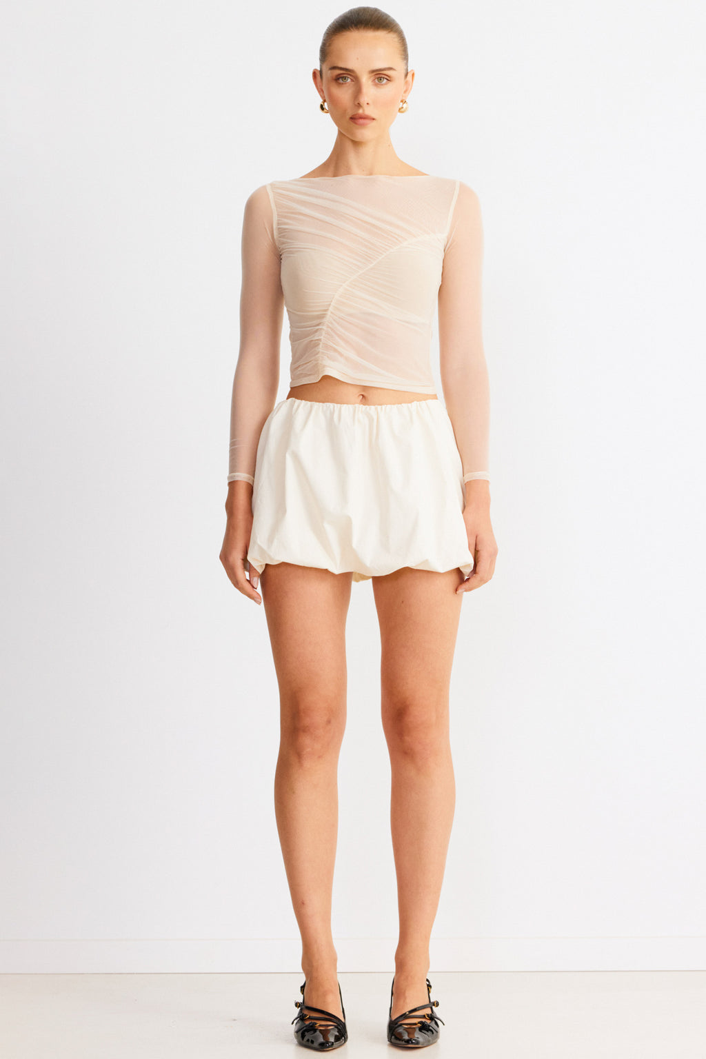 SNDYS Freja Bubble Skirt Chalk by Selfie Leslie