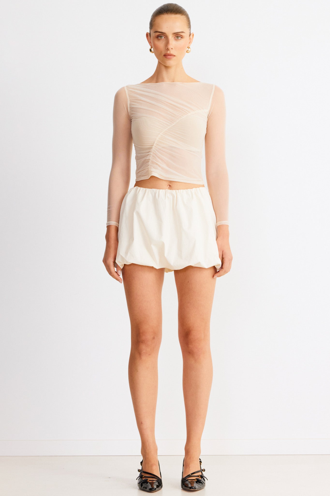 SNDYS Freja Bubble Skirt Chalk by Selfie Leslie