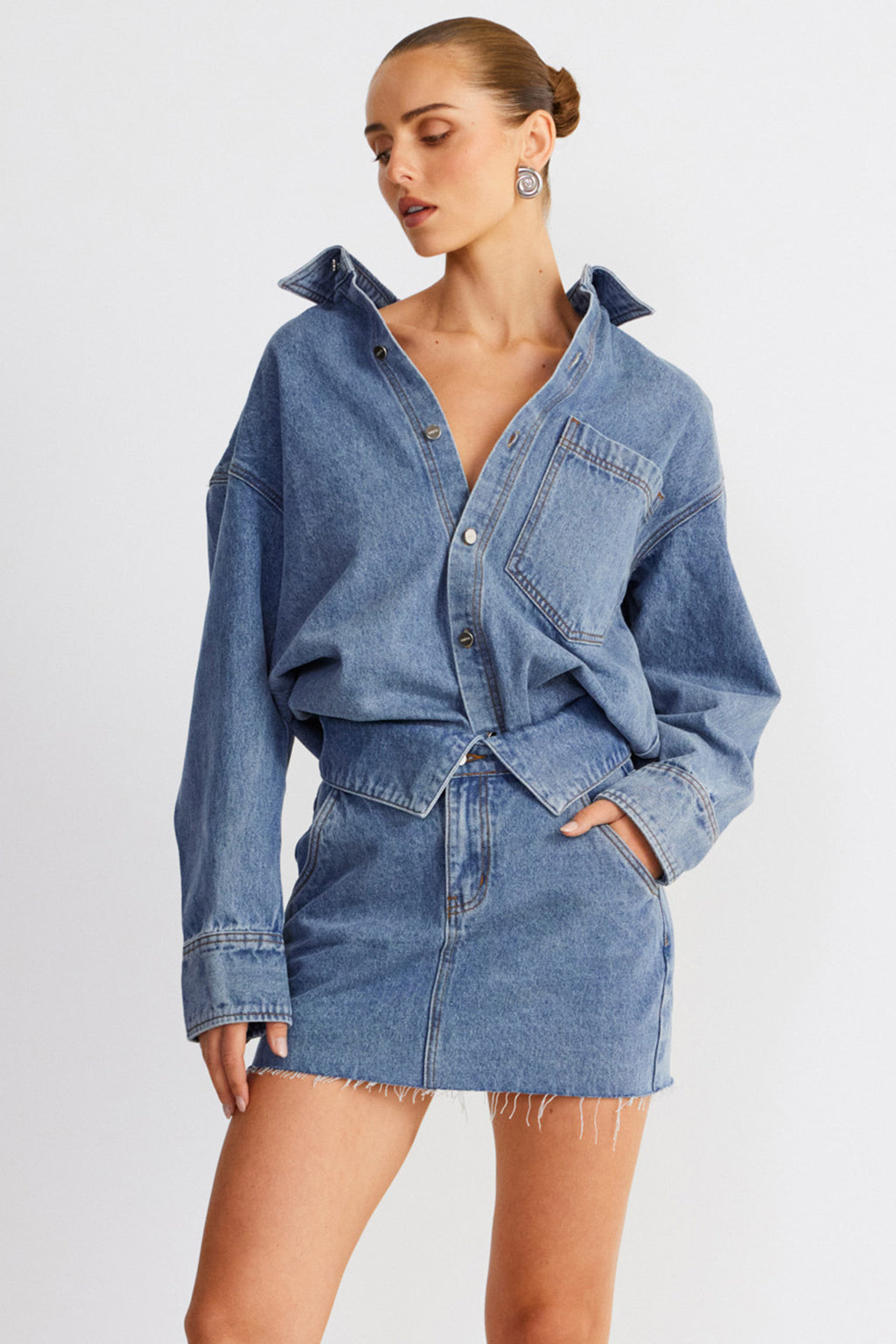 SNDYS Eve Denim Skirt Blue by Selfie Leslie