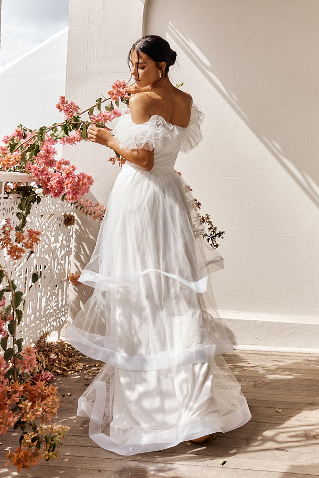 Watson Layered Maxi Skirt Off White by Selfie Leslie