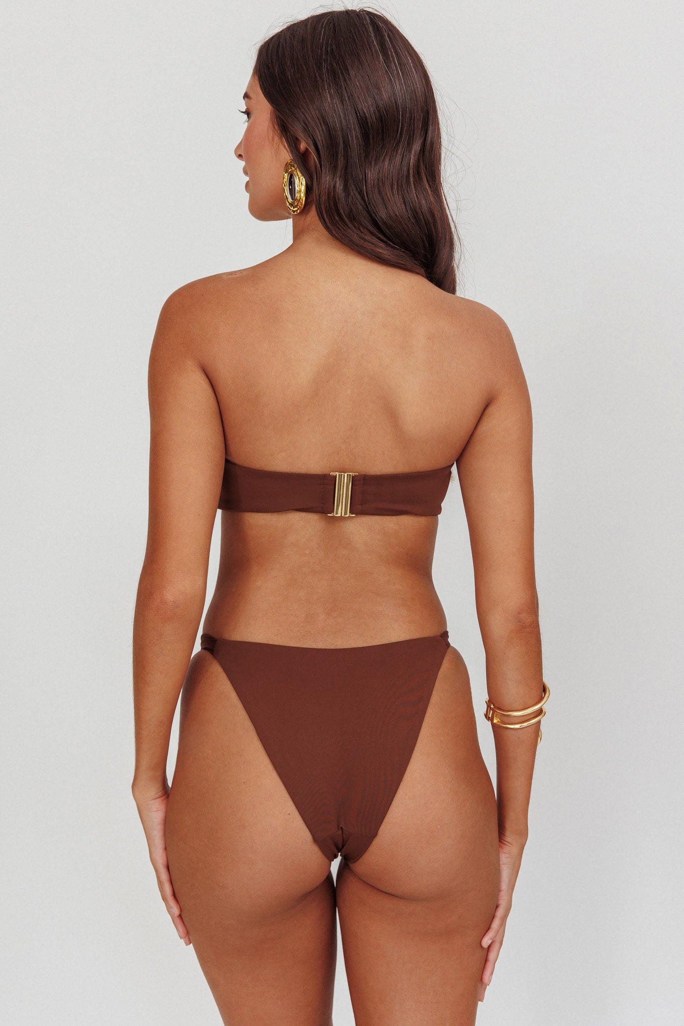 Agape Bandeau O-Ring Bikini Top Choc by Selfie Leslie