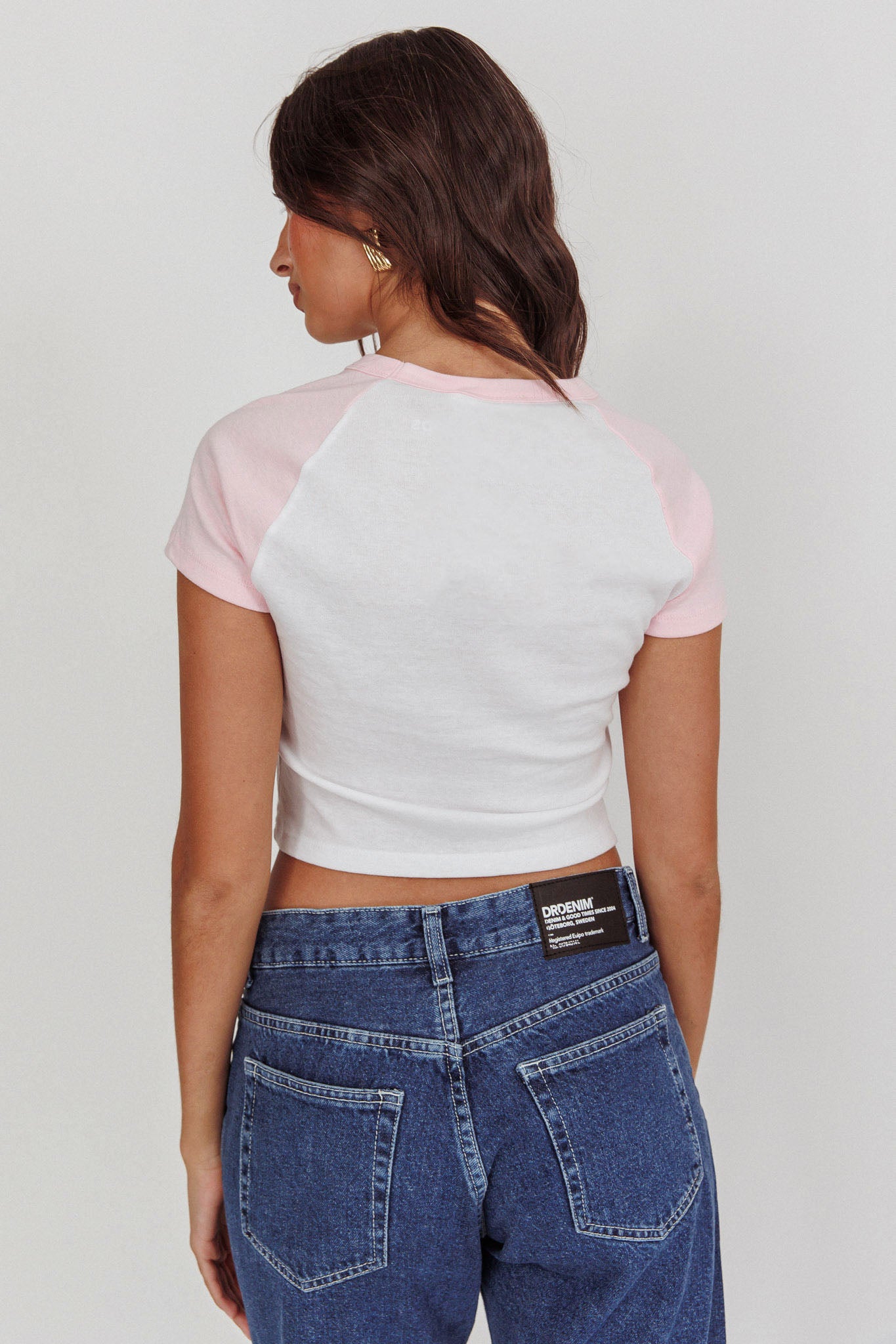 Melting Hearts Bow Raglan Tee White/Pink by Selfie Leslie