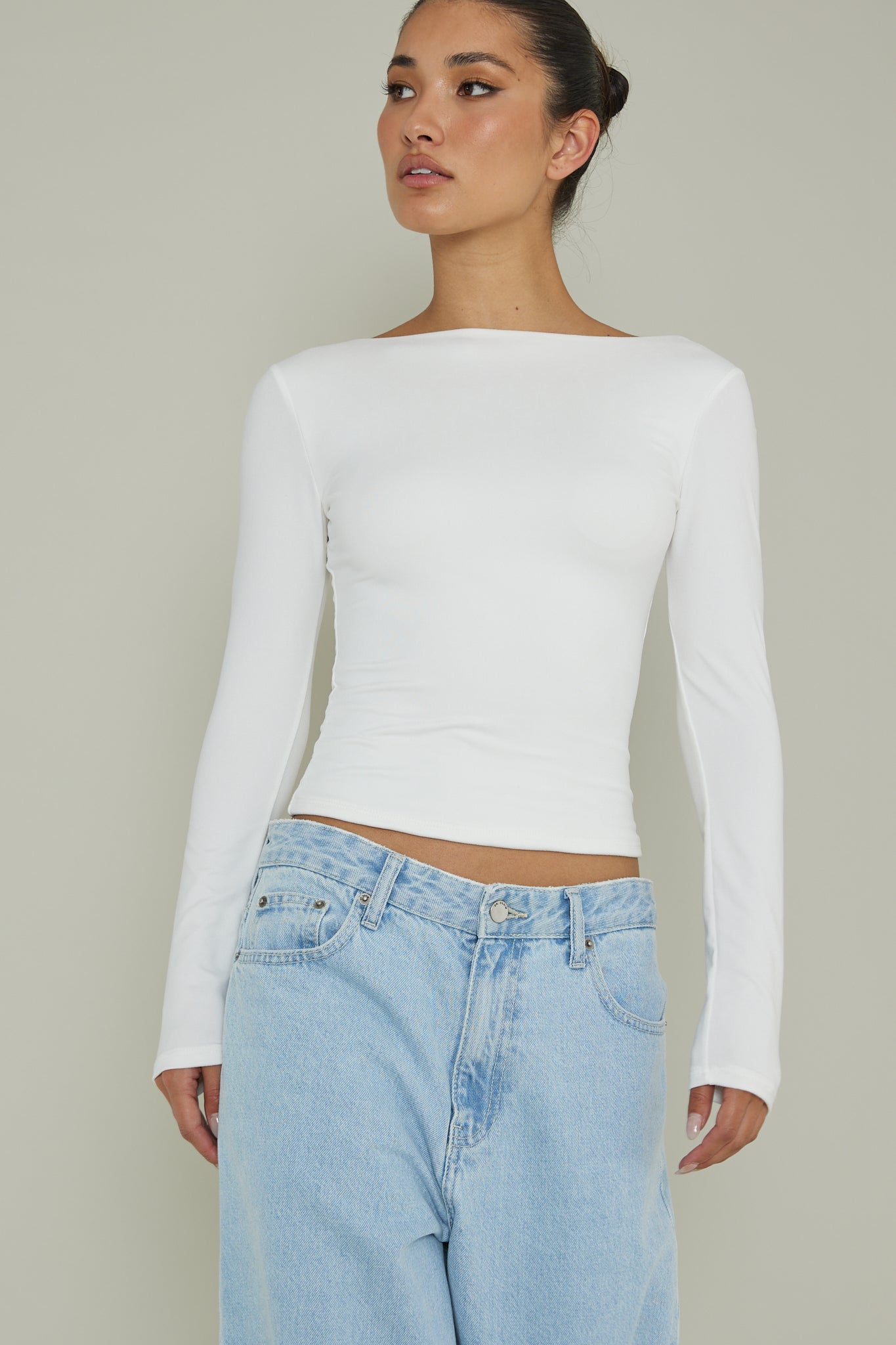 cute white long sleeve tops