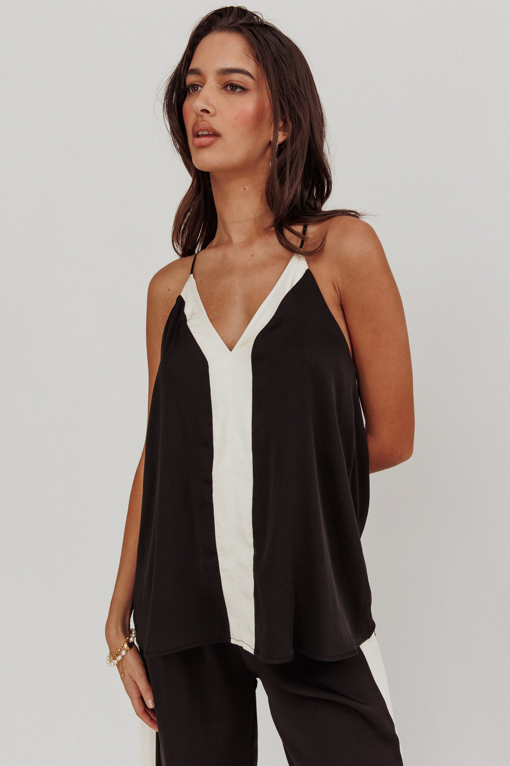 Unwritten Contrast Cami Top Black by Selfie Leslie