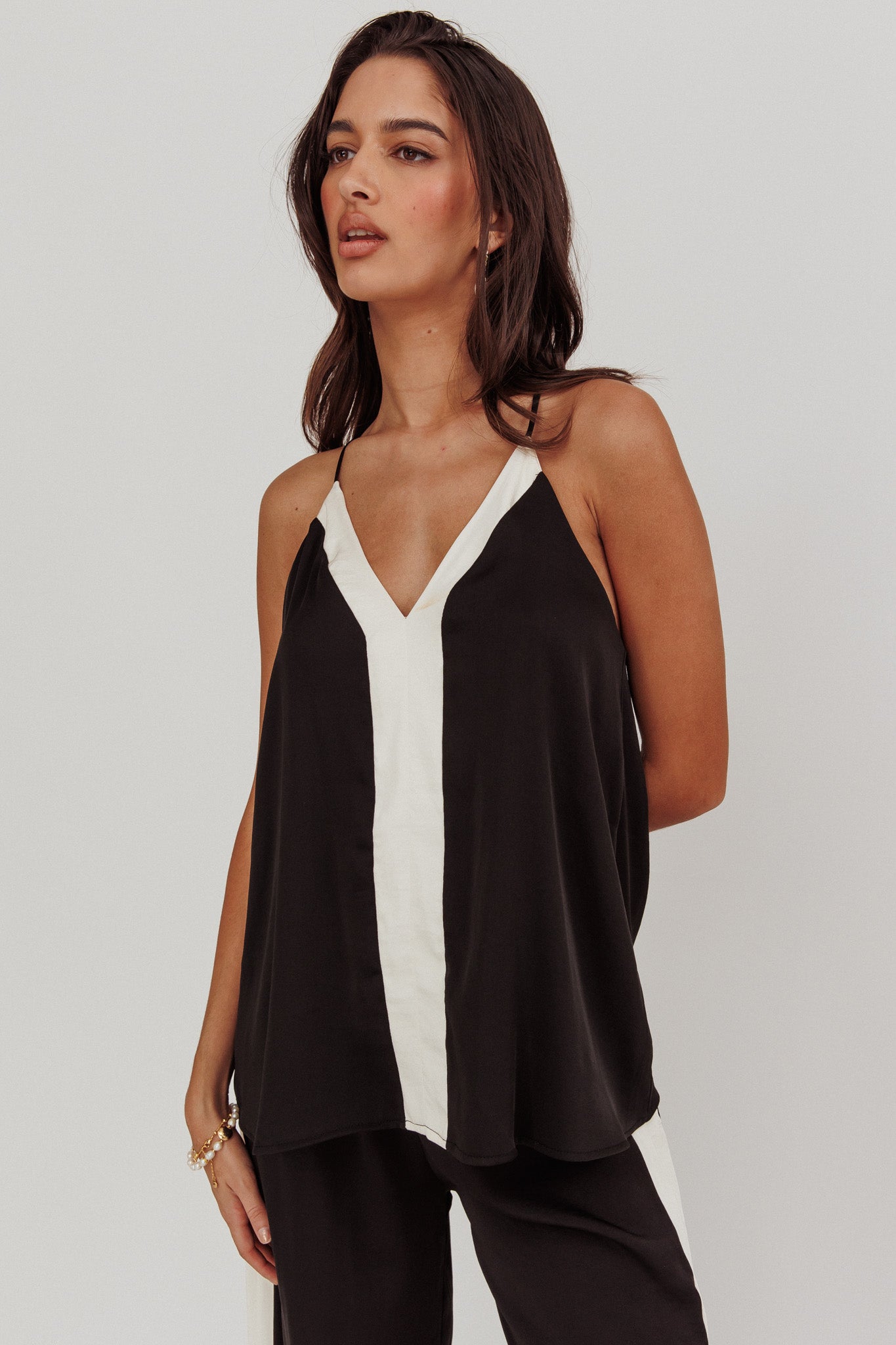 Unwritten Contrast Cami Top Black by Selfie Leslie