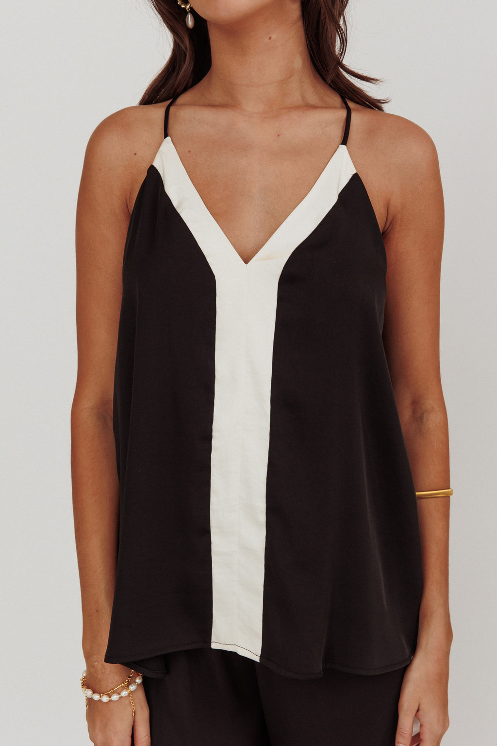 Unwritten Contrast Cami Top Black by Selfie Leslie