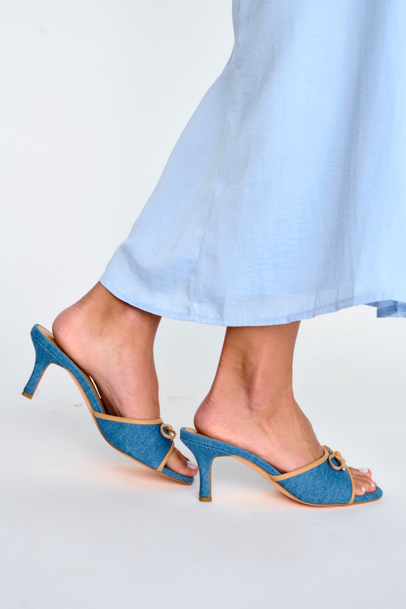 THERAPY Jenner Heel Blue Denim by Selfie Leslie