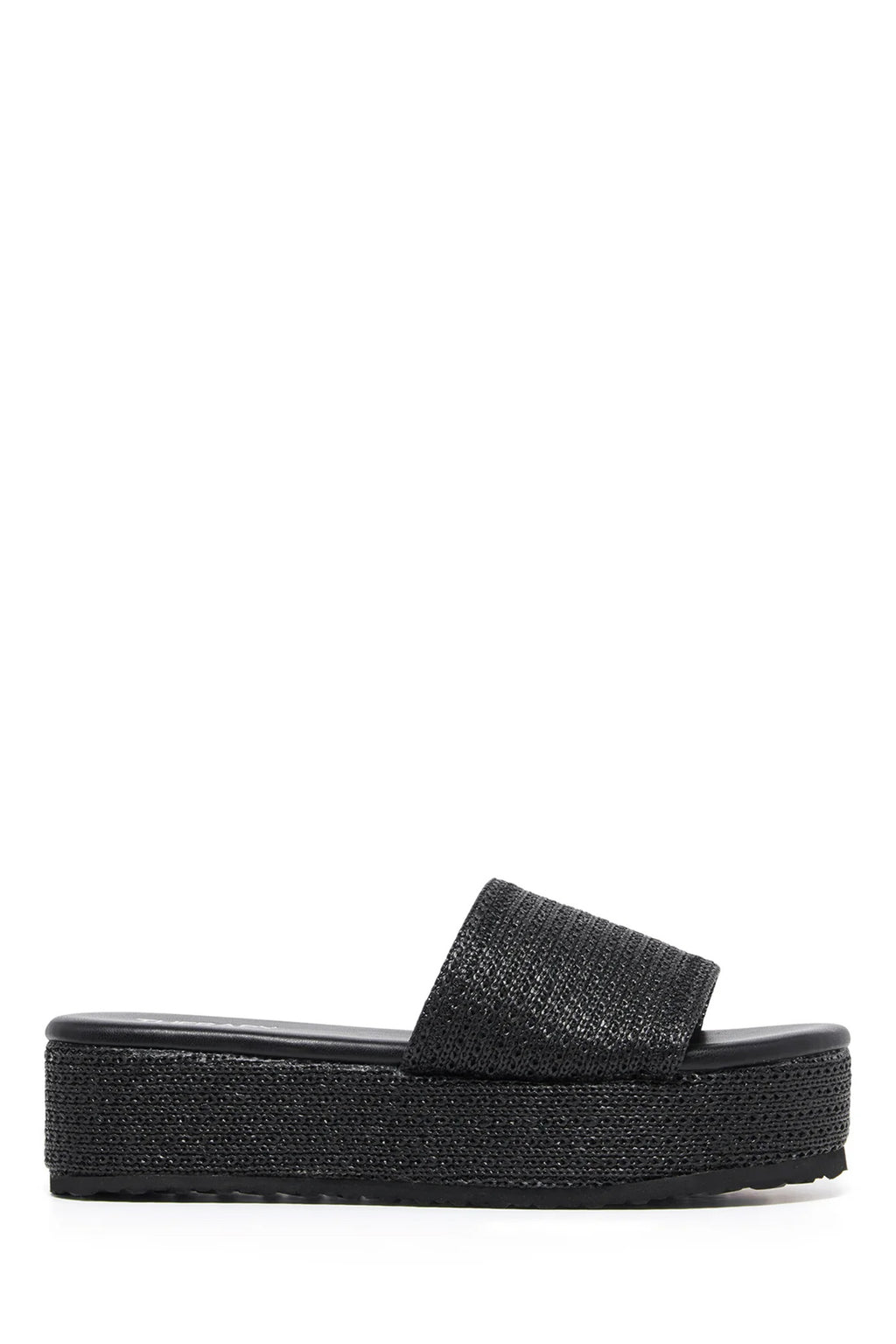 THERAPY Avery Flatform Sandal Raffia Black by Selfie Leslie
