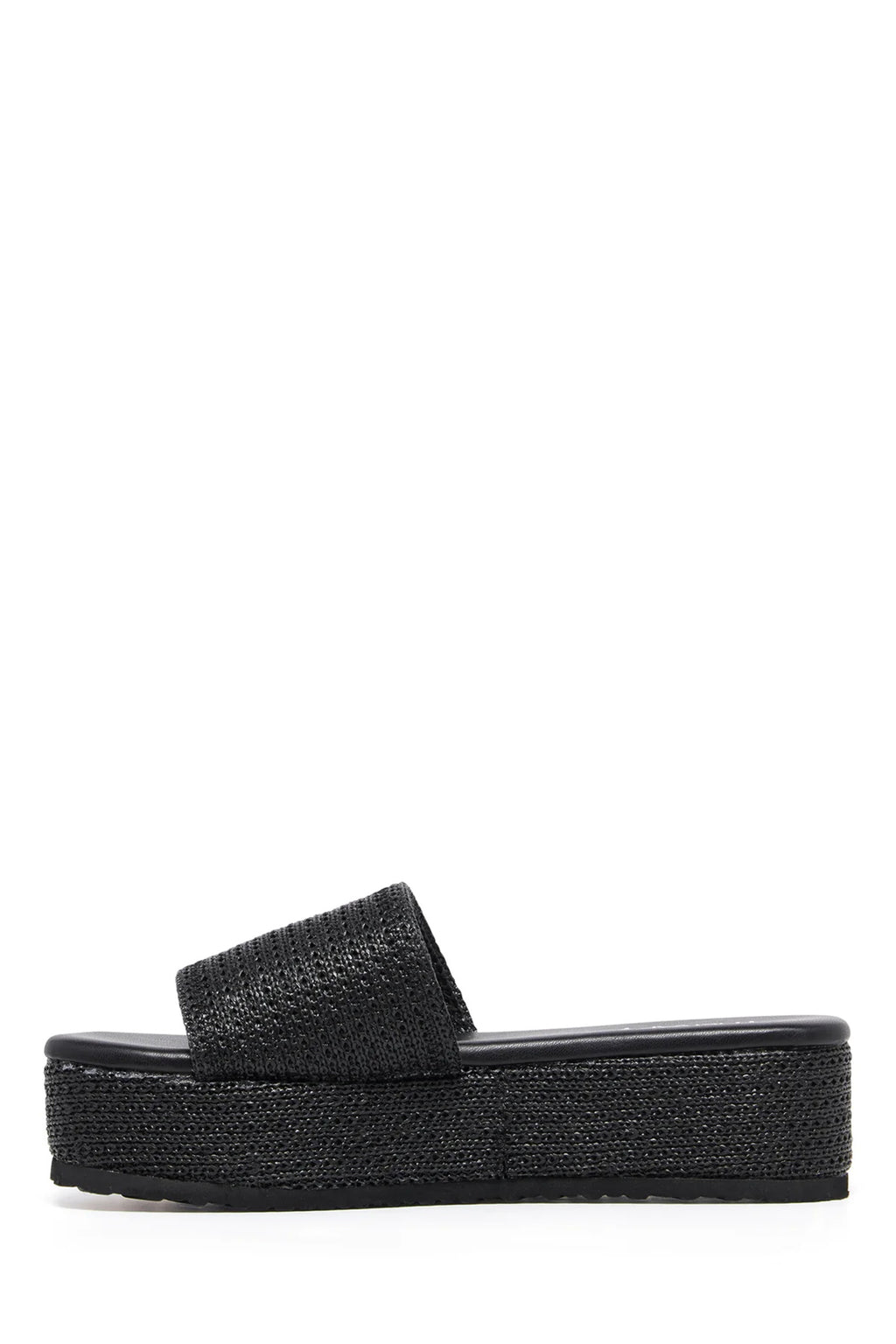 THERAPY Avery Flatform Sandal Raffia Black by Selfie Leslie