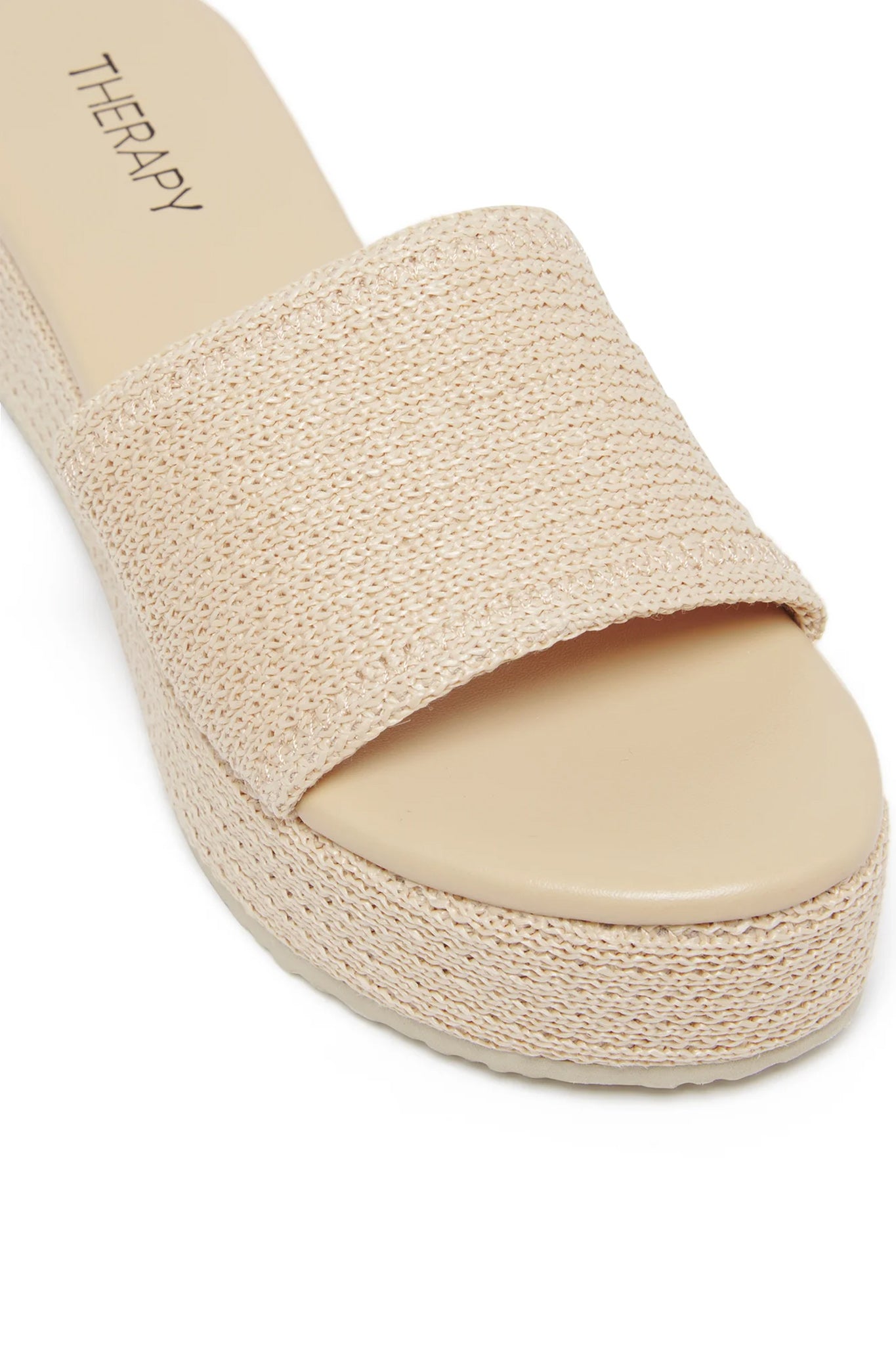 THERAPY Avery Flatform Sandal Raffia Natural by Selfie Leslie