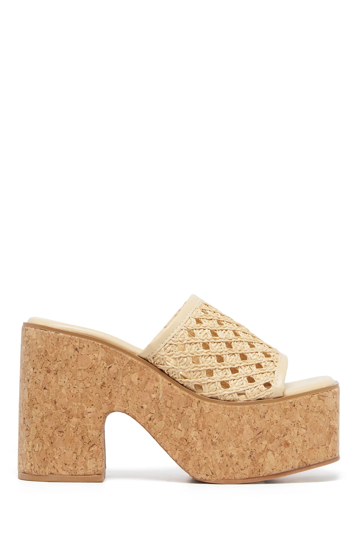 THERAPY Delirium Platform Heel Raffia Caramel by Selfie Leslie