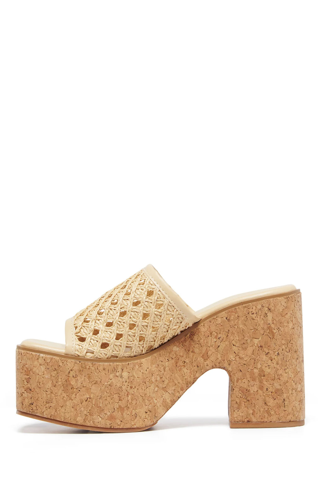 THERAPY Delirium Platform Heel Raffia Caramel by Selfie Leslie