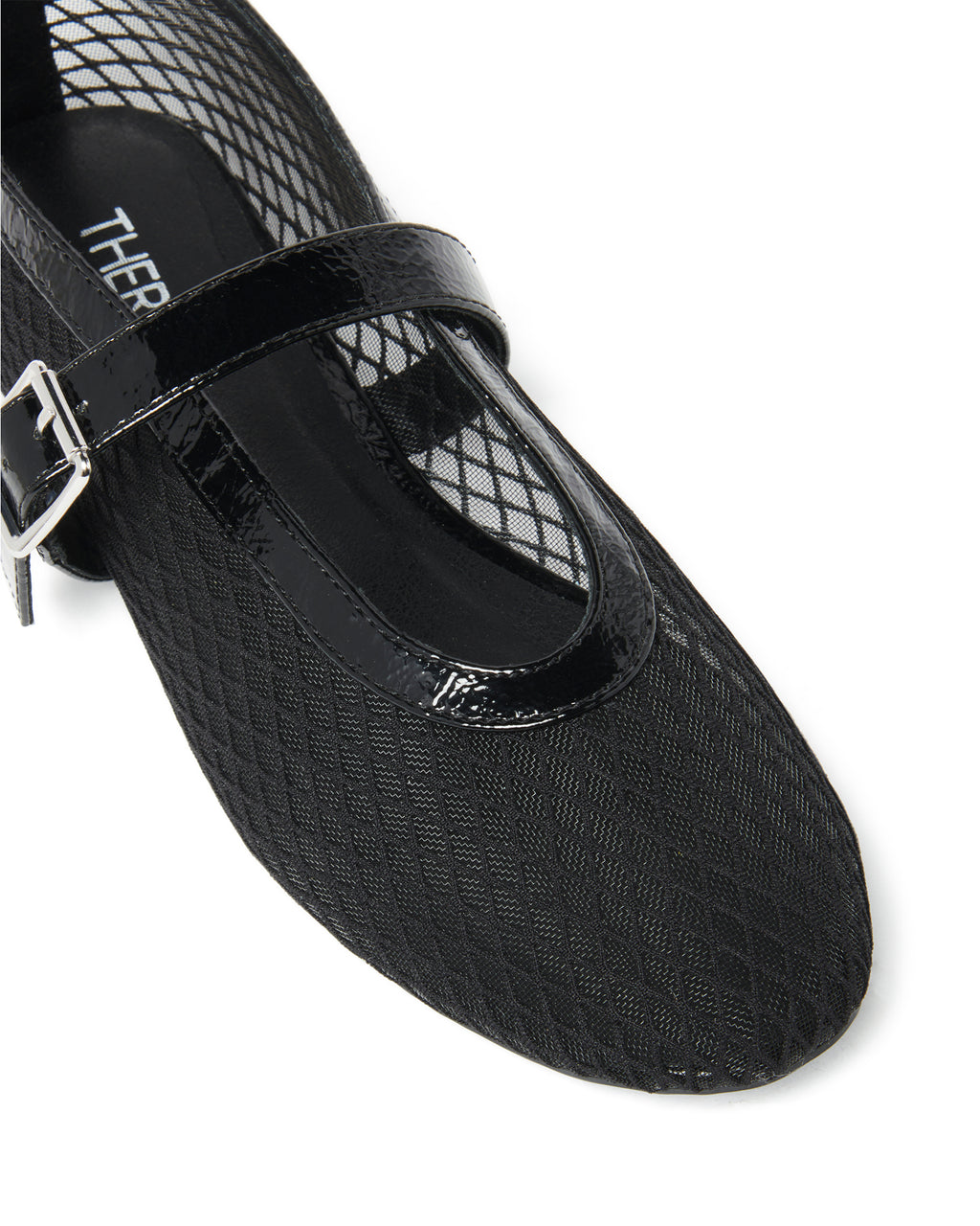 THERAPY Addie Ballet Flat Crinkle Patent Black by Selfie Leslie