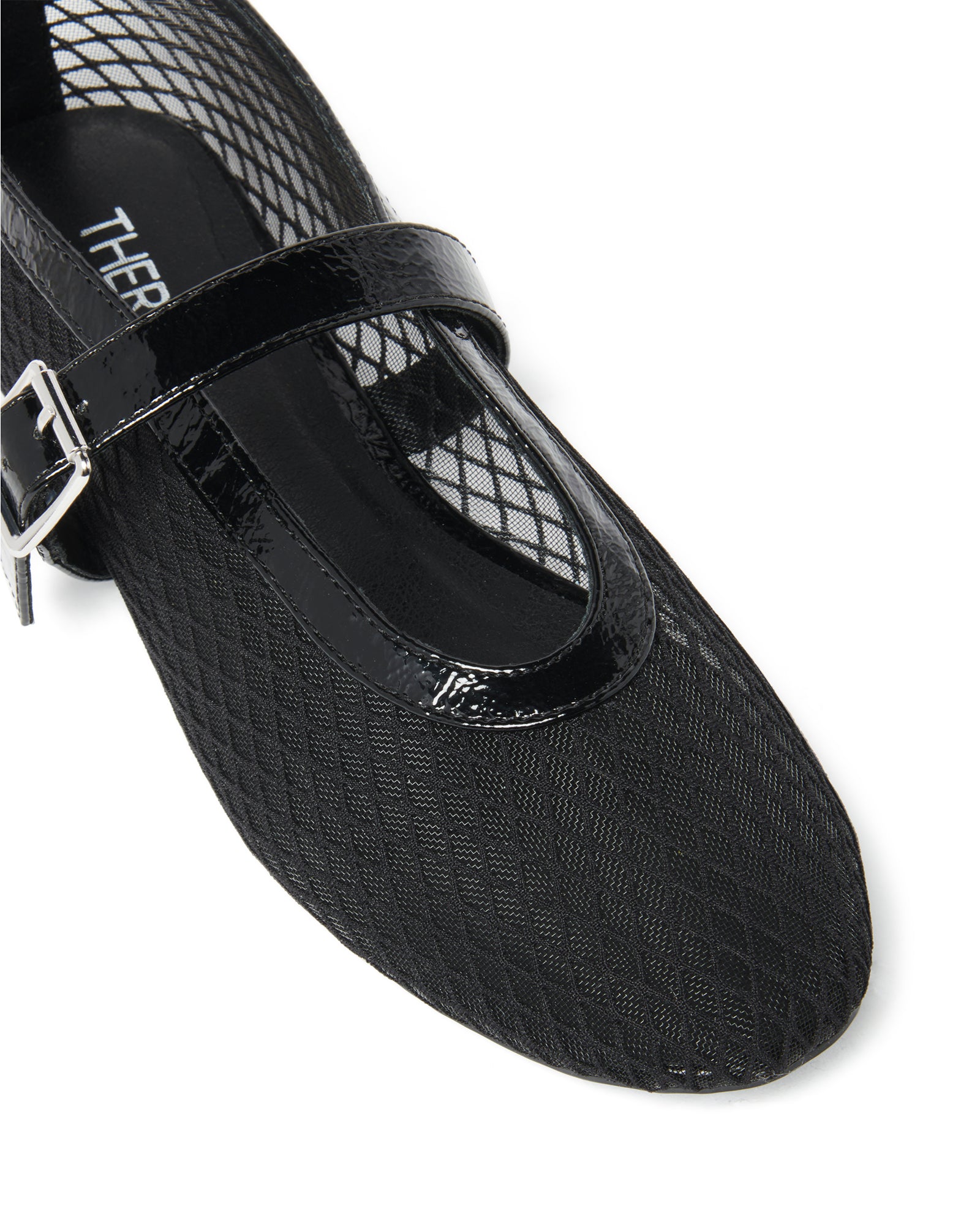 THERAPY Addie Ballet Flat Crinkle Patent Black by Selfie Leslie