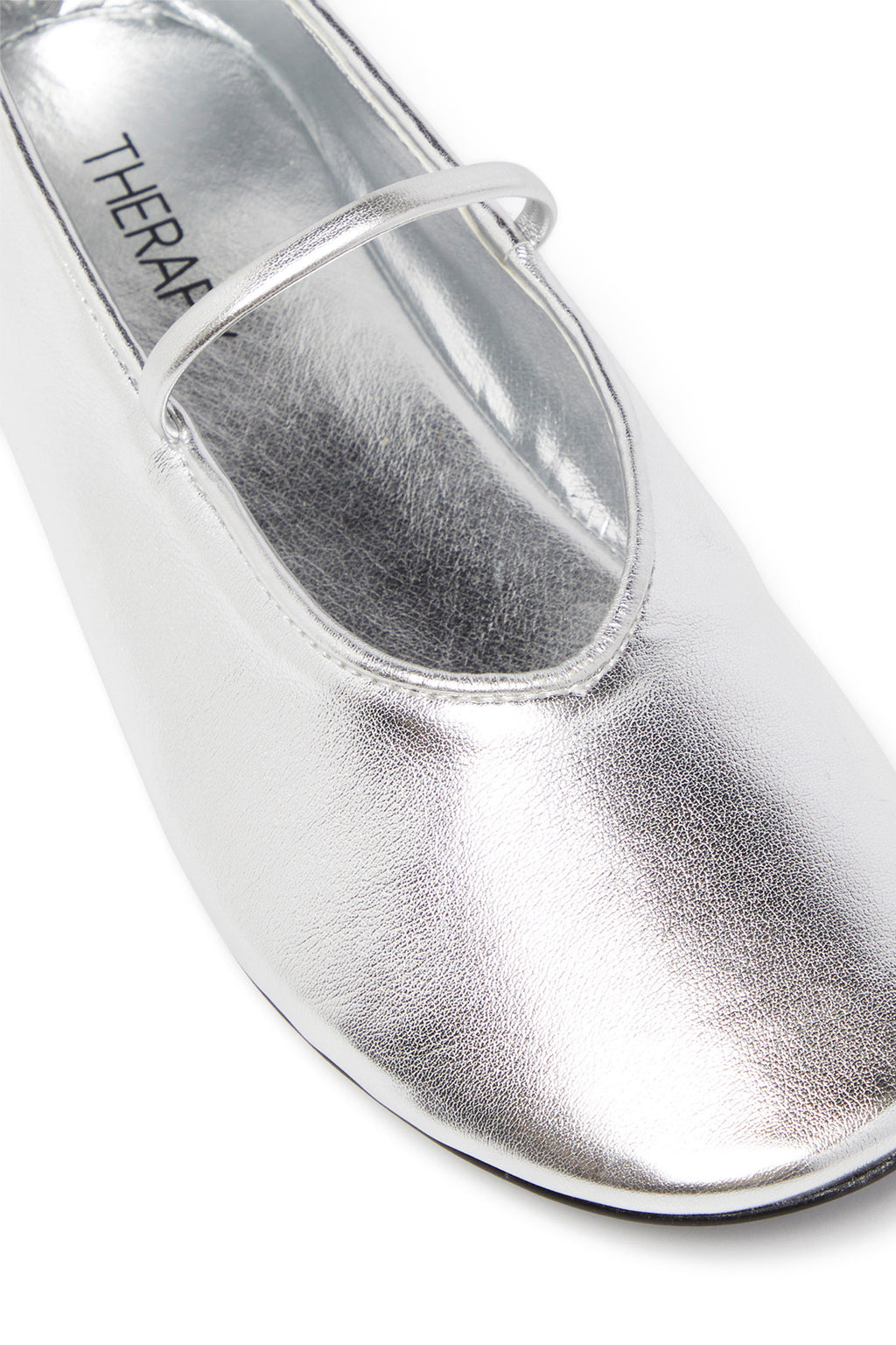 THERAPY Moncherri Ballet Flat Silver Smooth by Selfie Leslie