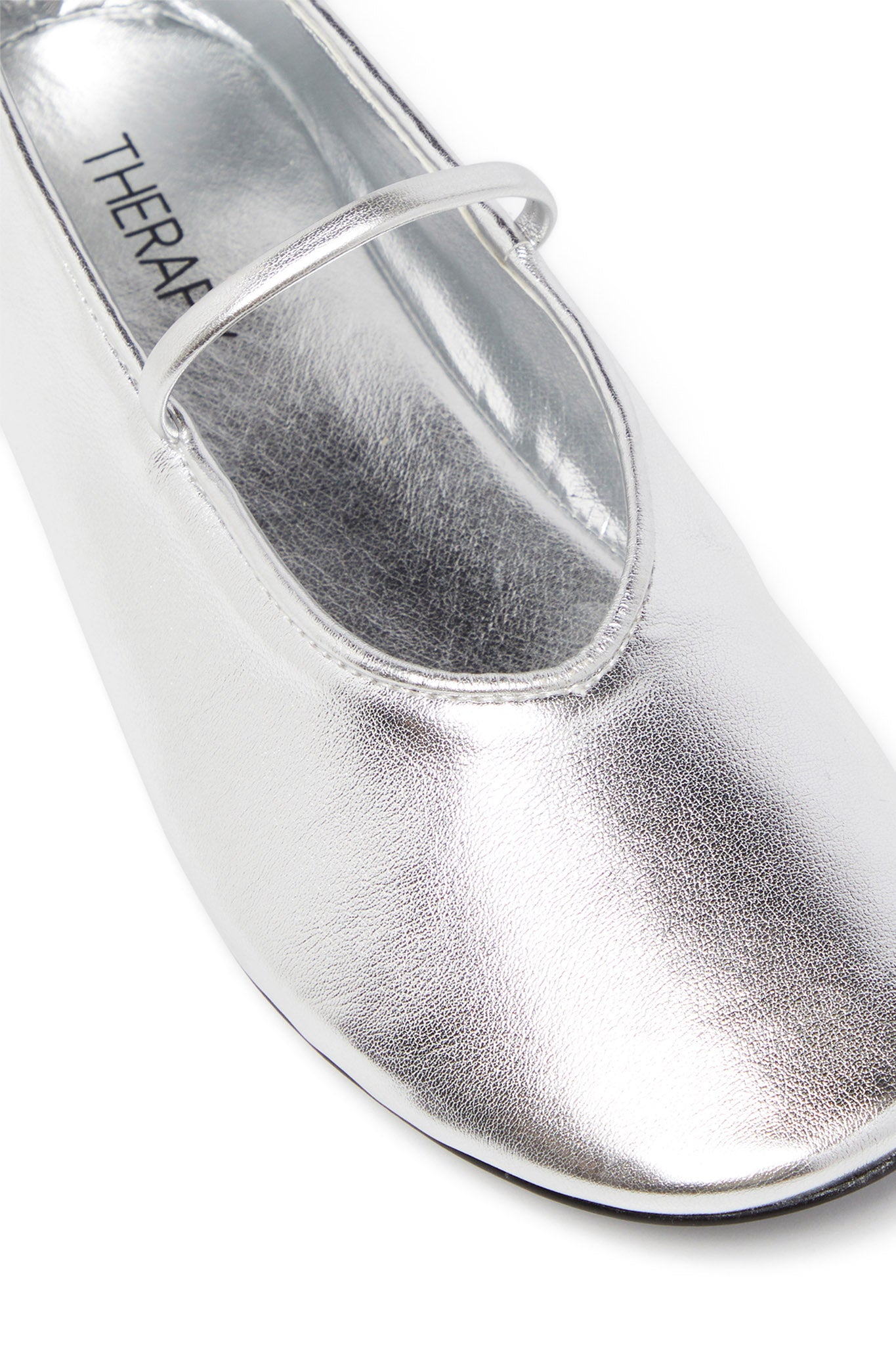 THERAPY Moncherri Ballet Flat Silver Smooth by Selfie Leslie