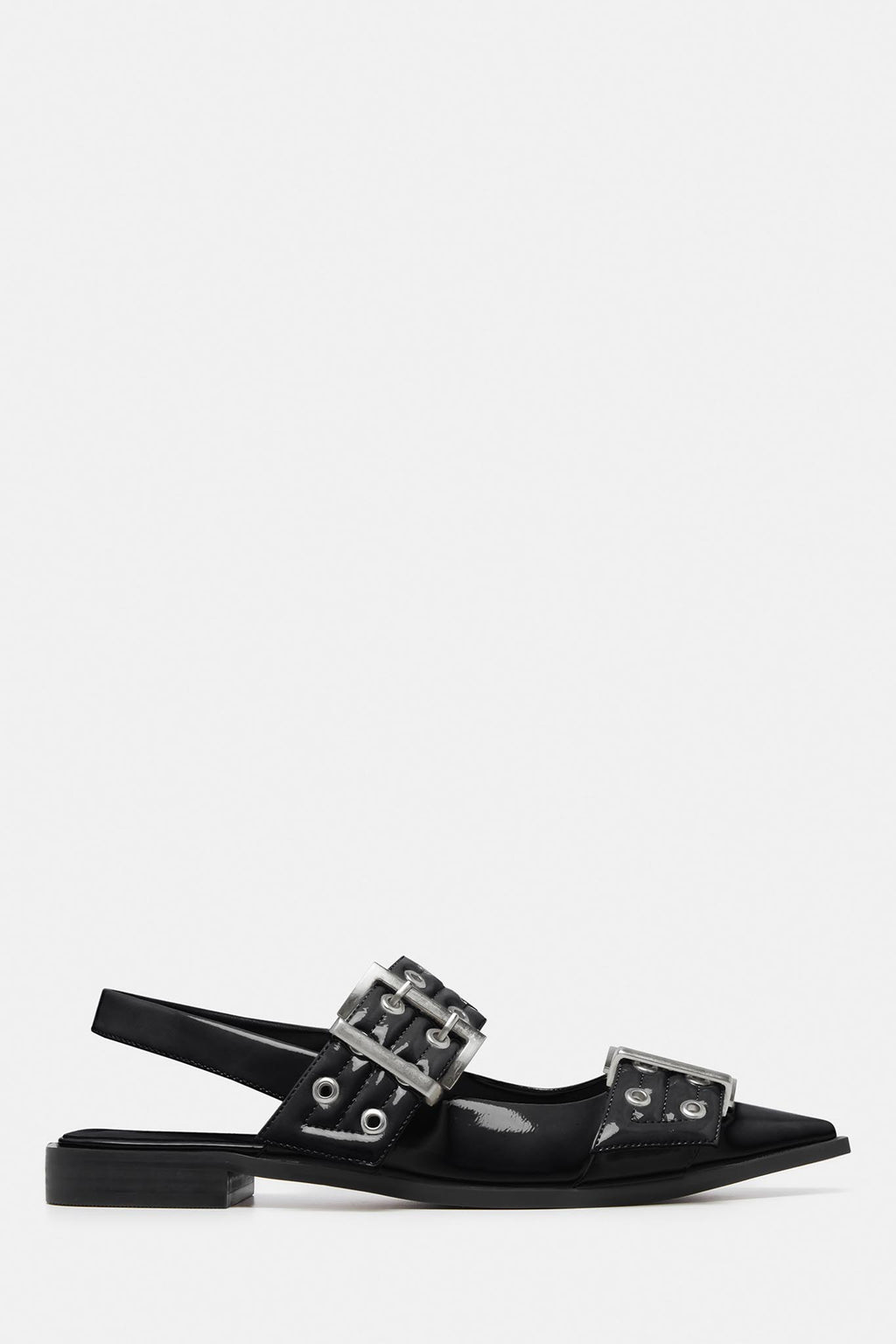 THERAPY Matilda Pointed Flat Black Patent by Selfie Leslie