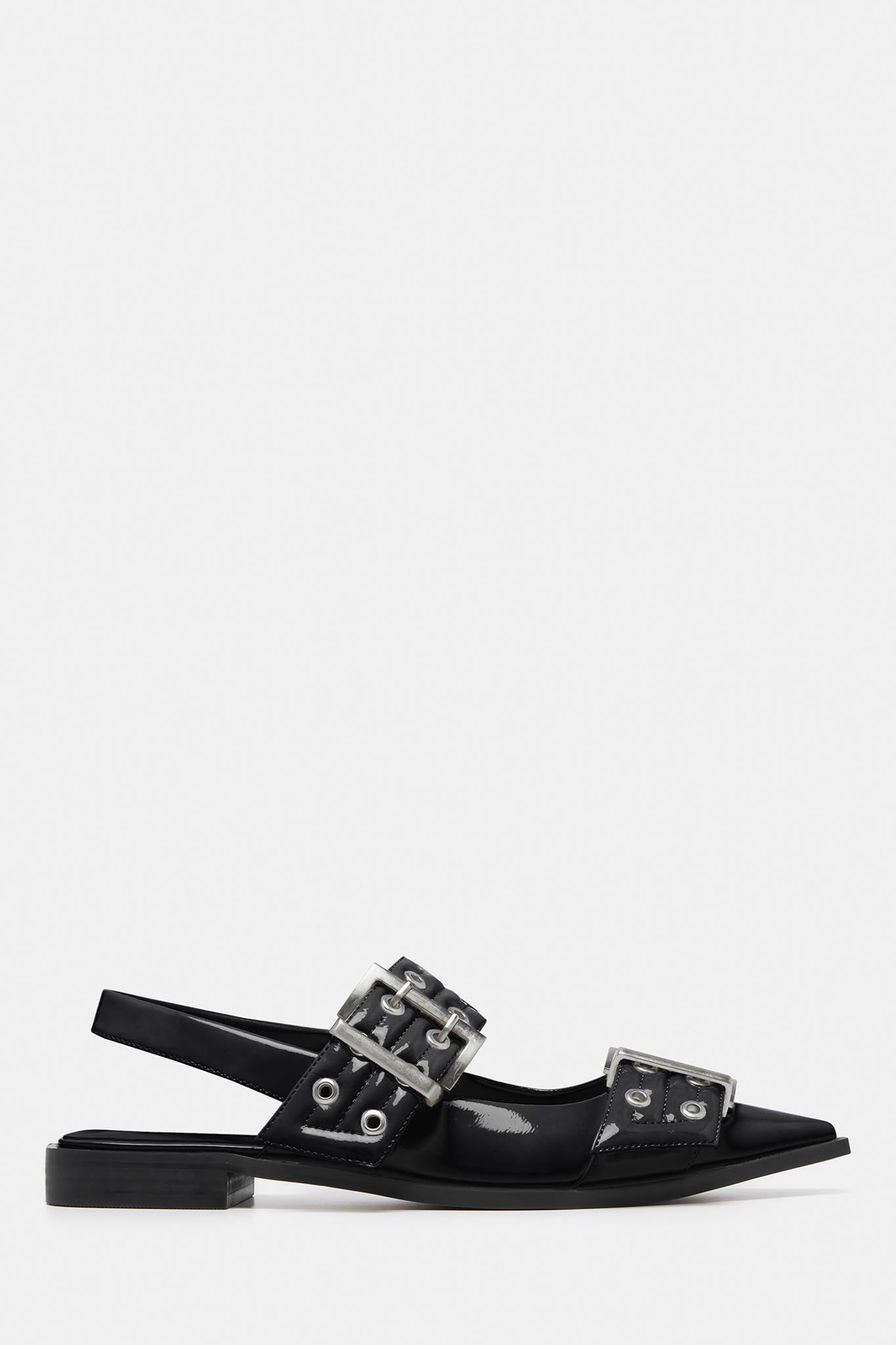 THERAPY Matilda Pointed Flat Black Patent by Selfie Leslie
