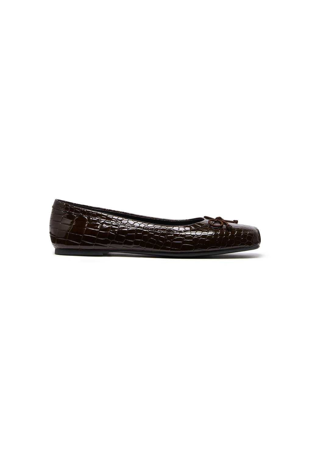 THERAPY Laine Ballet Flat Chocolate Croc by Selfie Leslie