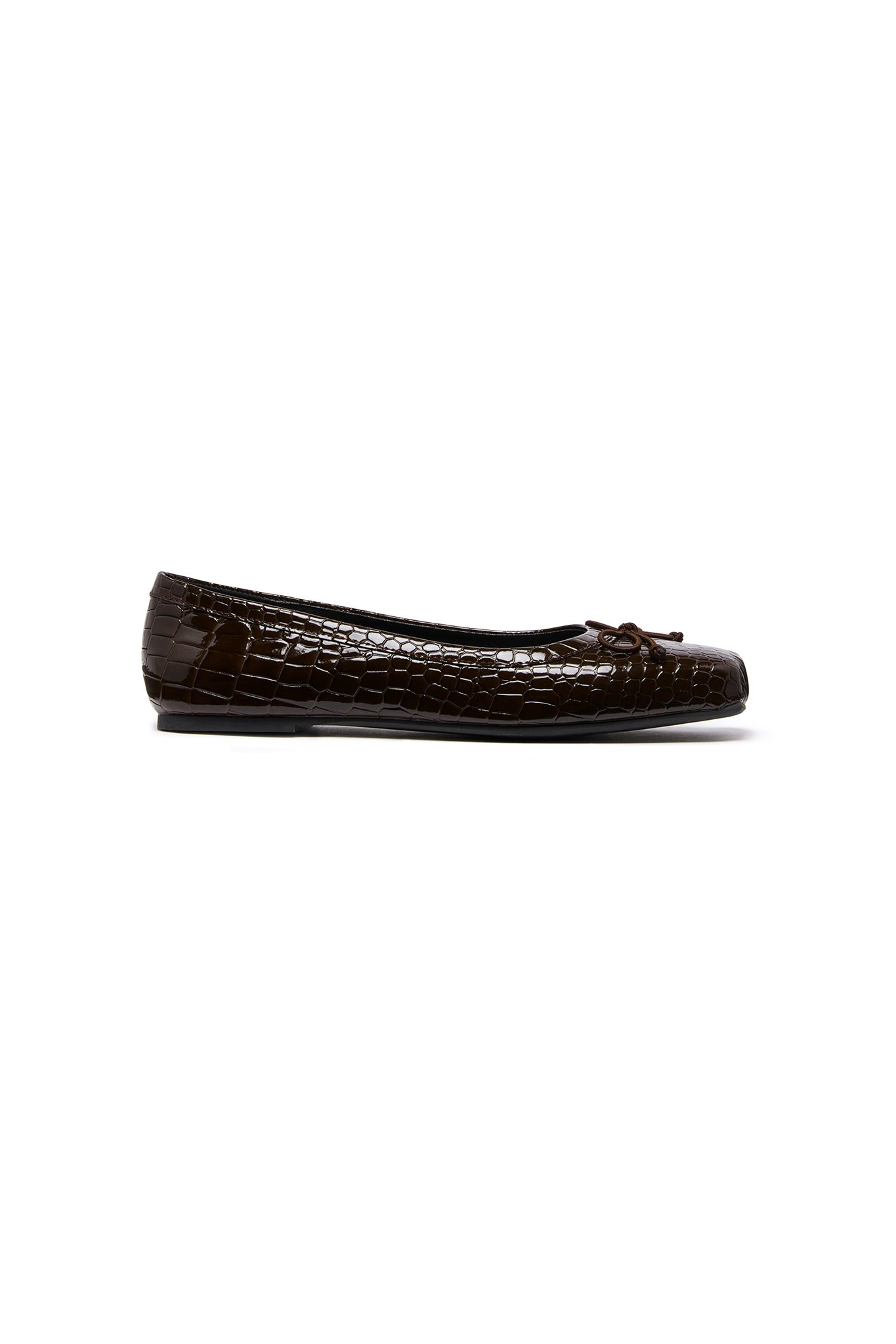 THERAPY Laine Ballet Flat Chocolate Croc by Selfie Leslie