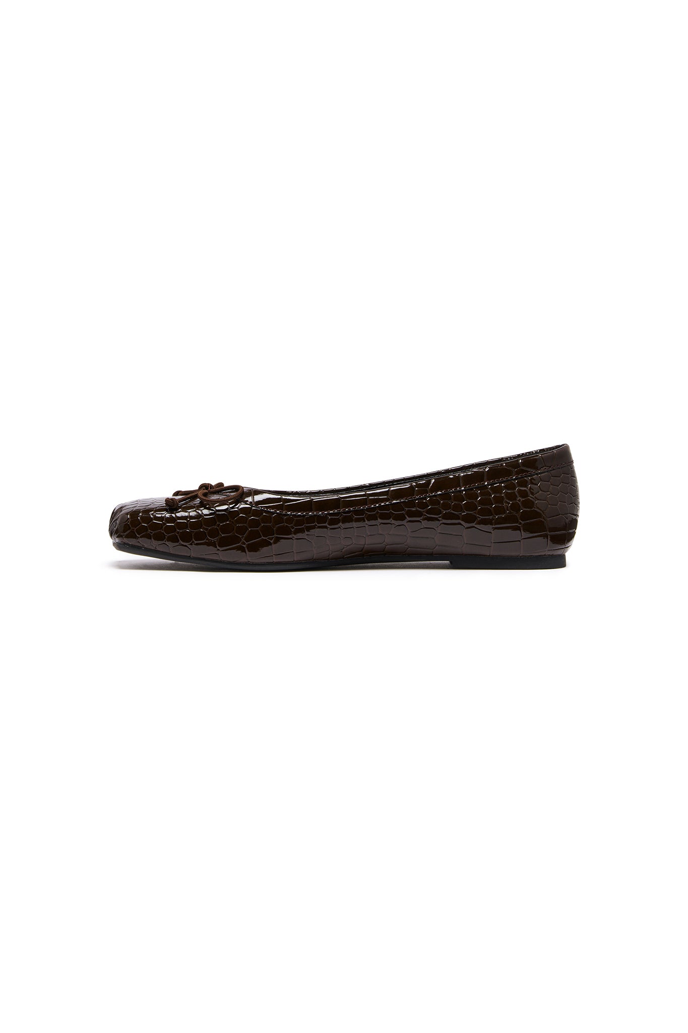 THERAPY Laine Ballet Flat Chocolate Croc by Selfie Leslie