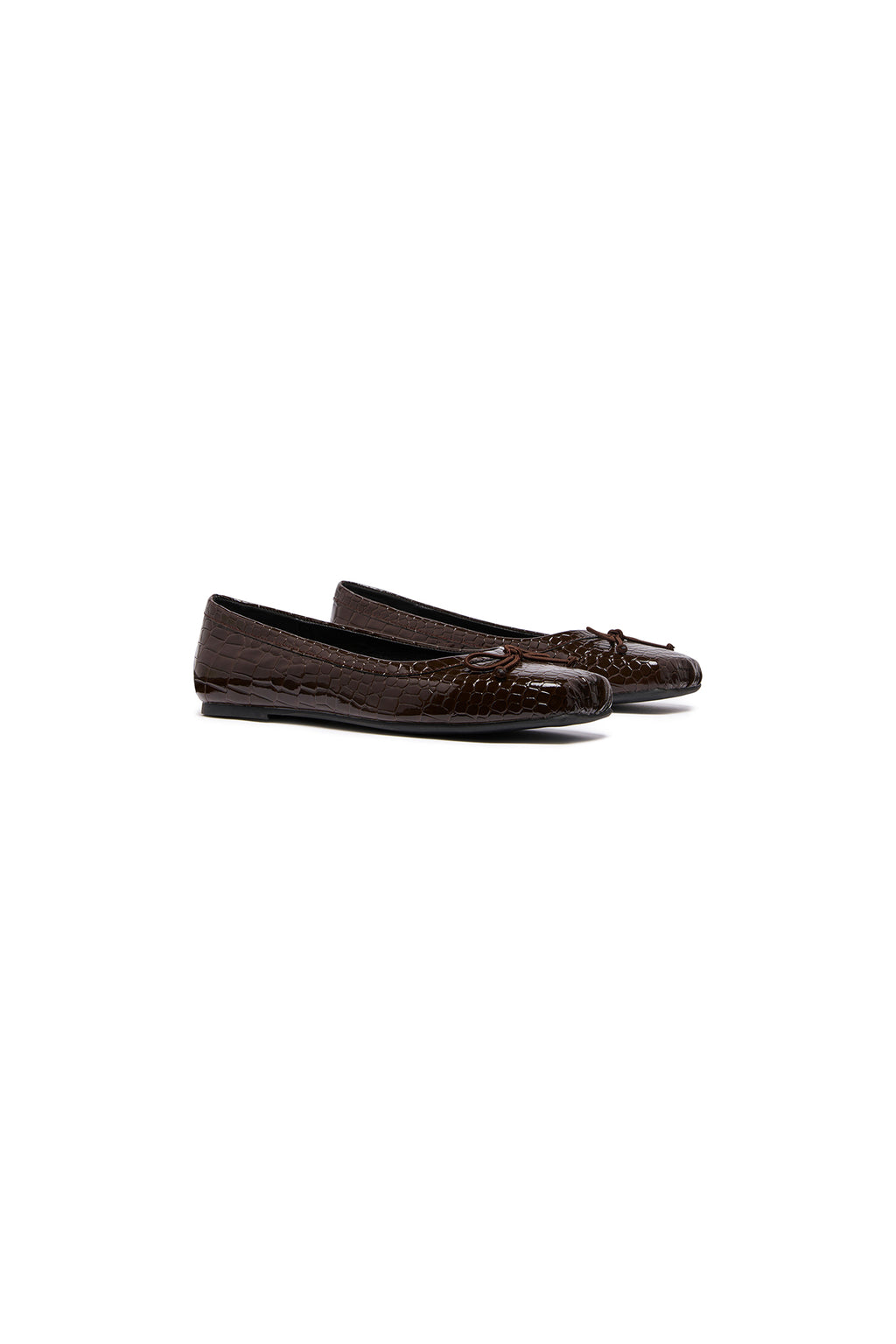 THERAPY Laine Ballet Flat Chocolate Croc by Selfie Leslie