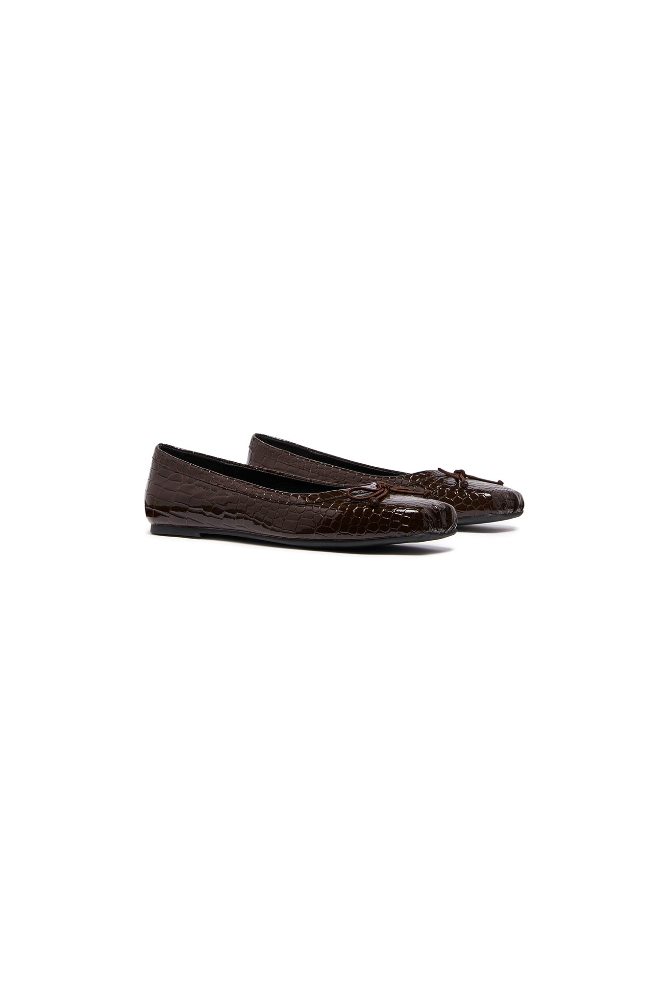 THERAPY Laine Ballet Flat Chocolate Croc by Selfie Leslie