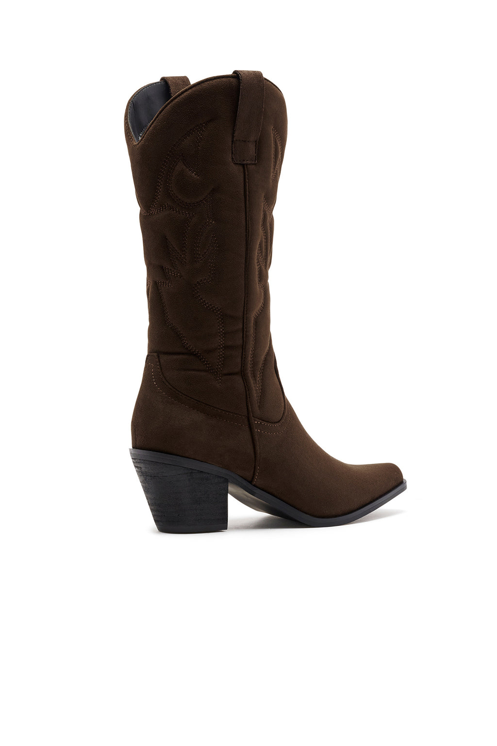 THERAPY Clayton Cowboy Boot Chocolate Faux Suede by Selfie Leslie
