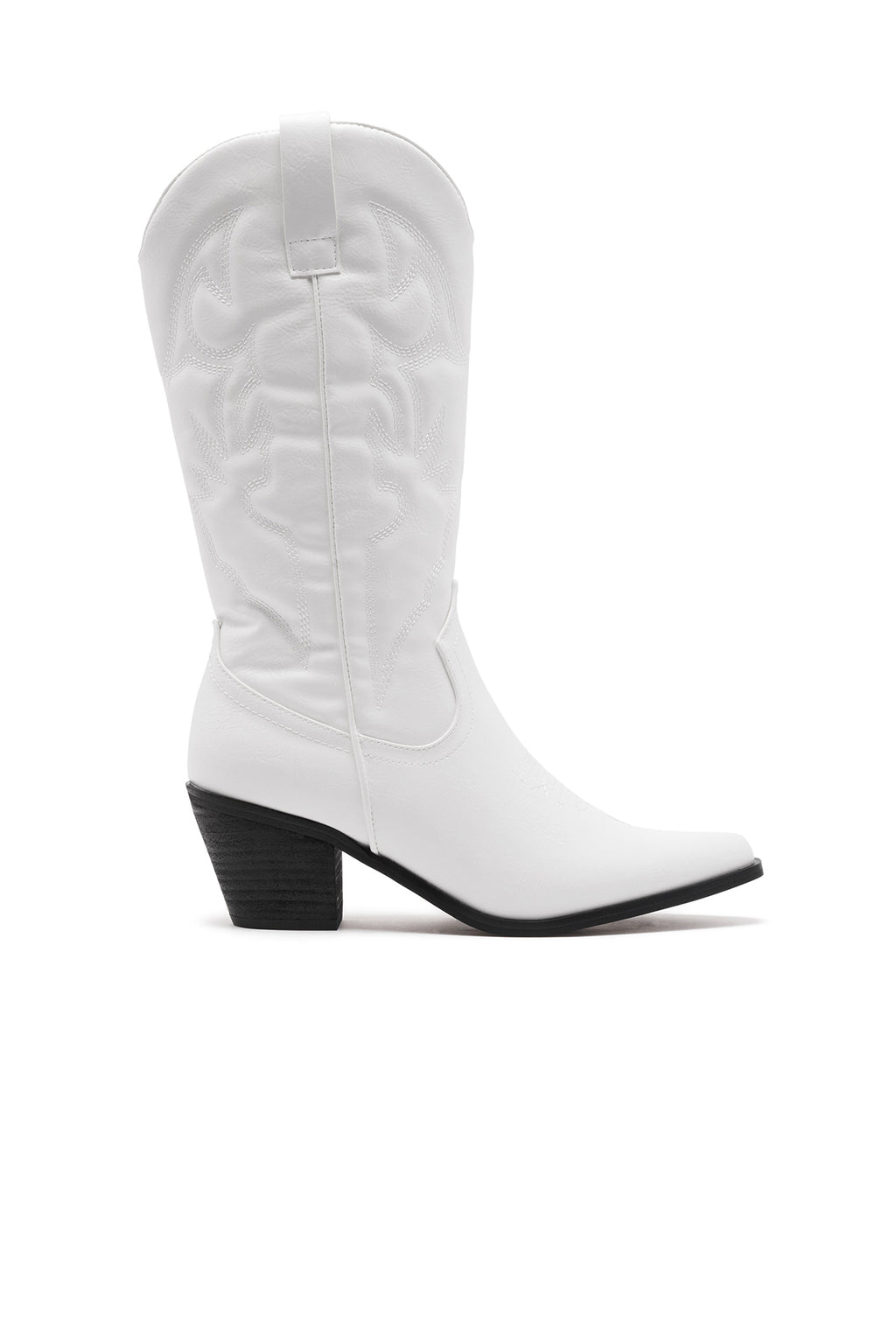 THERAPY Clayton Cowboy Boot White Faux Suede by Selfie Leslie
