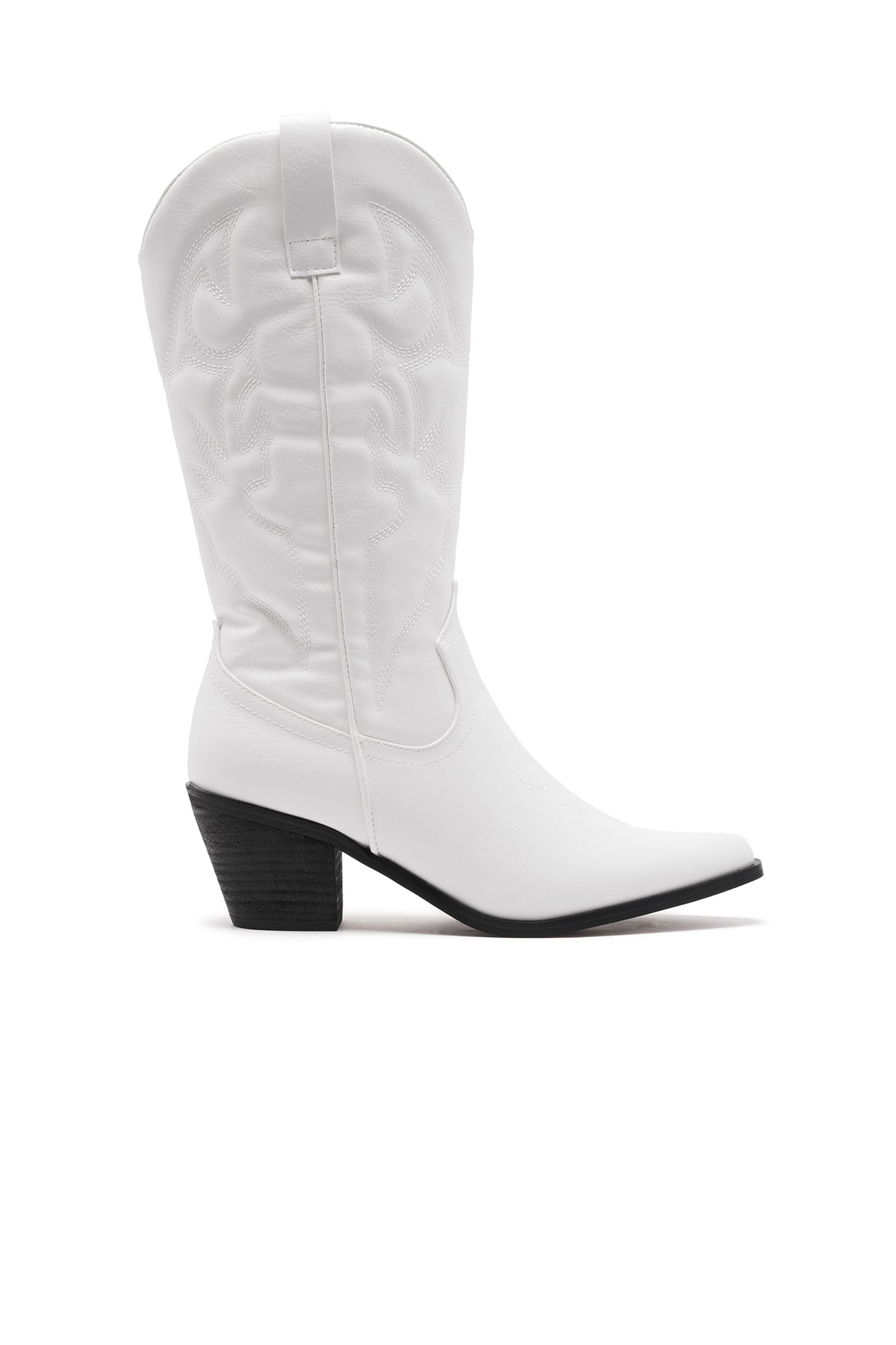 THERAPY Clayton Cowboy Boot White Faux Suede by Selfie Leslie
