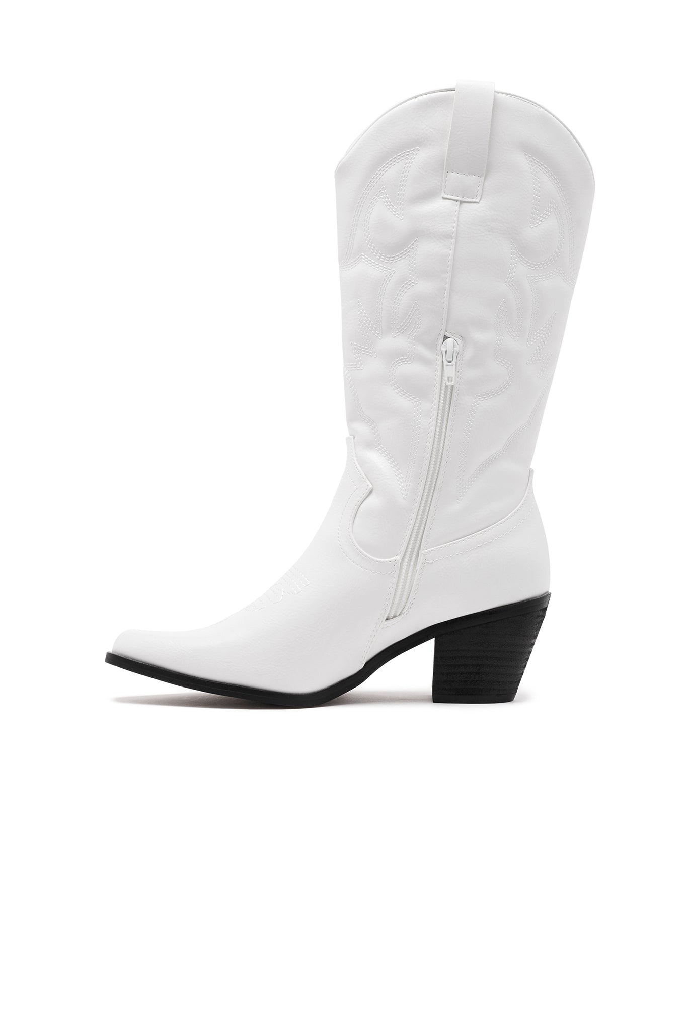 THERAPY Clayton Cowboy Boot White Faux Suede by Selfie Leslie