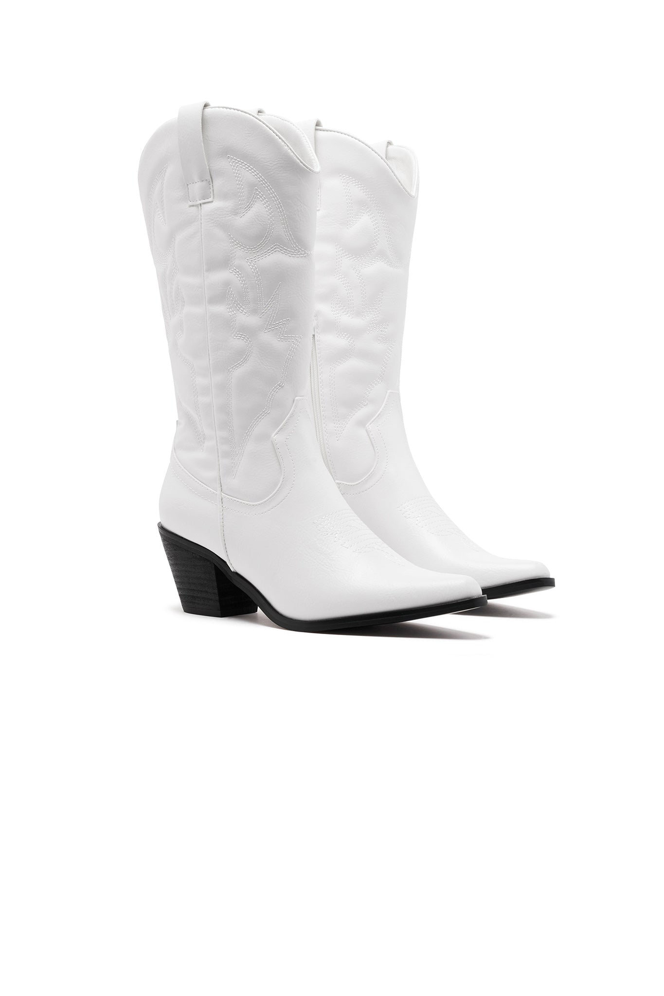 THERAPY Clayton Cowboy Boot White Faux Suede by Selfie Leslie