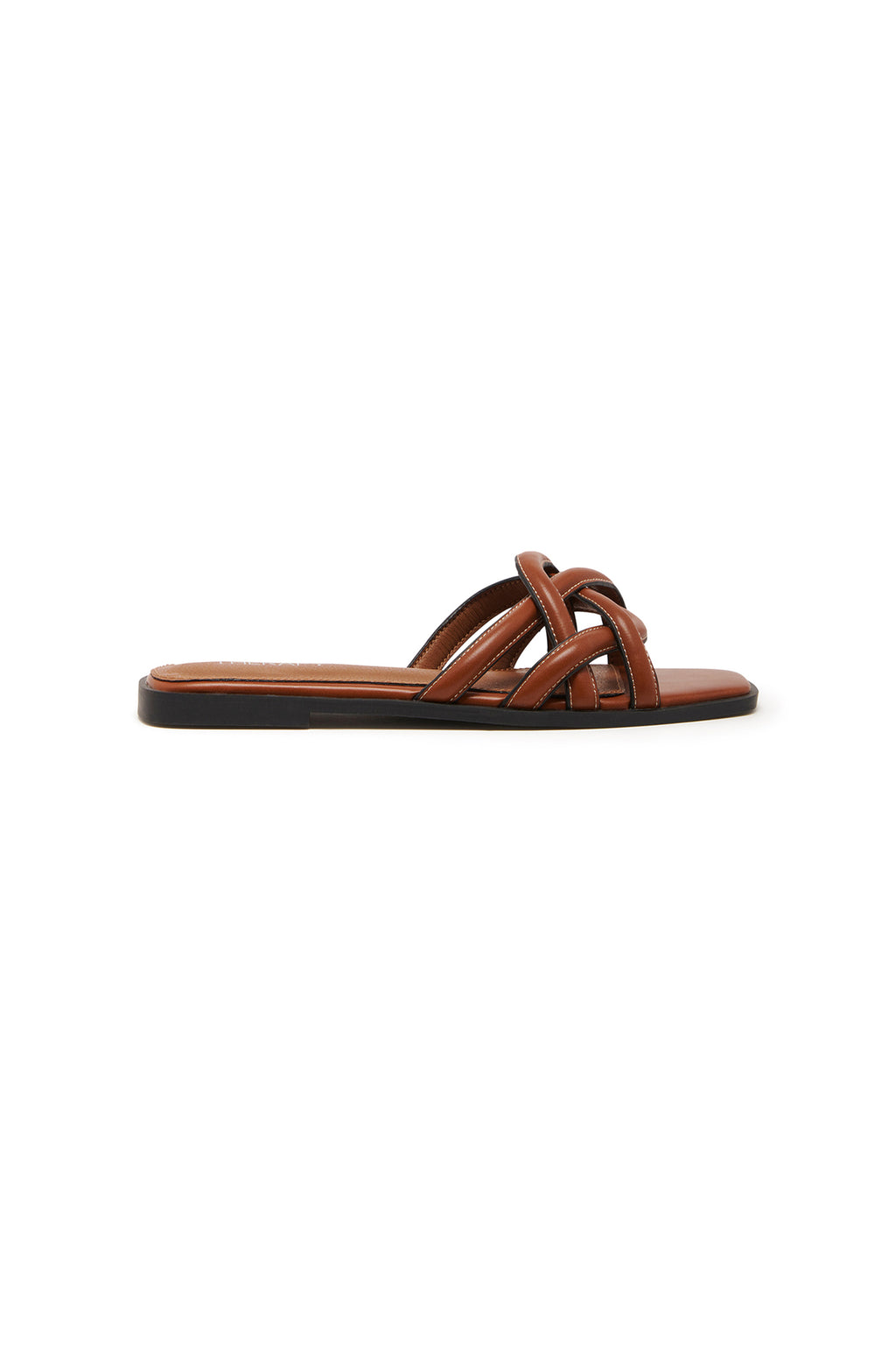 THERAPY Gabrielle Flat Sandal Dark Tan by Selfie Leslie