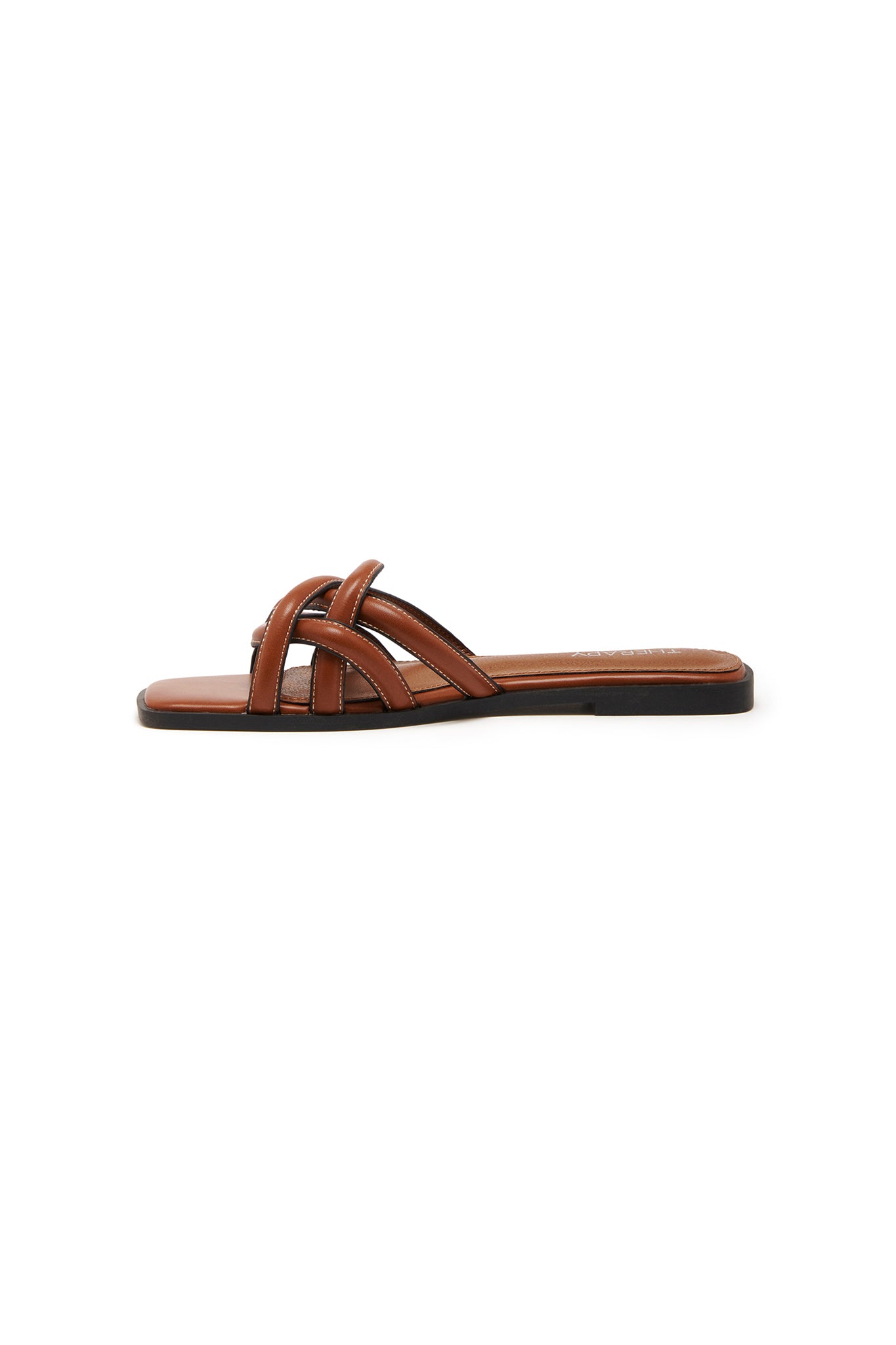 THERAPY Gabrielle Flat Sandal Dark Tan by Selfie Leslie