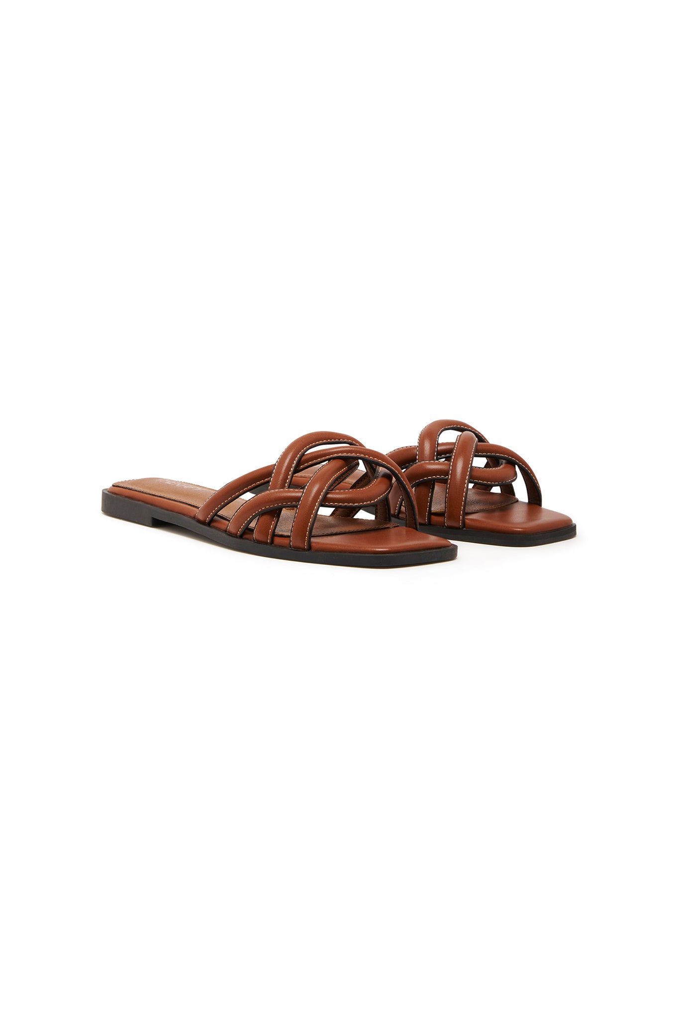 THERAPY Gabrielle Flat Sandal Dark Tan by Selfie Leslie