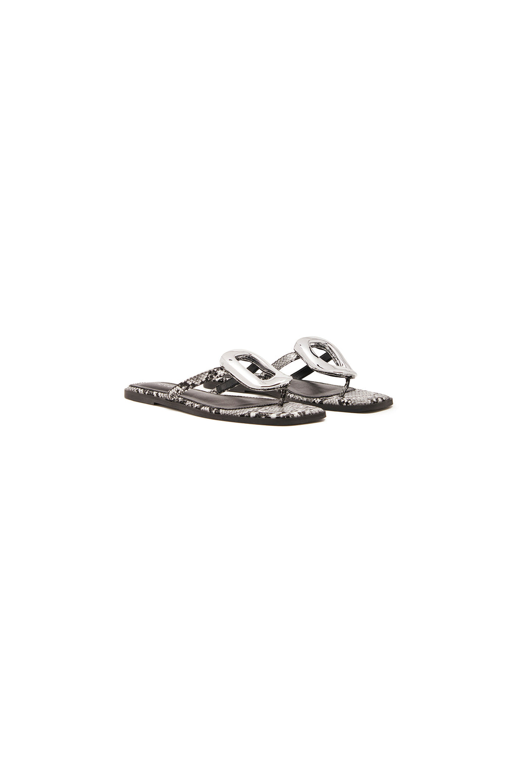 THERAPY Guild Thong Sandal Black White Snake by Selfie Leslie