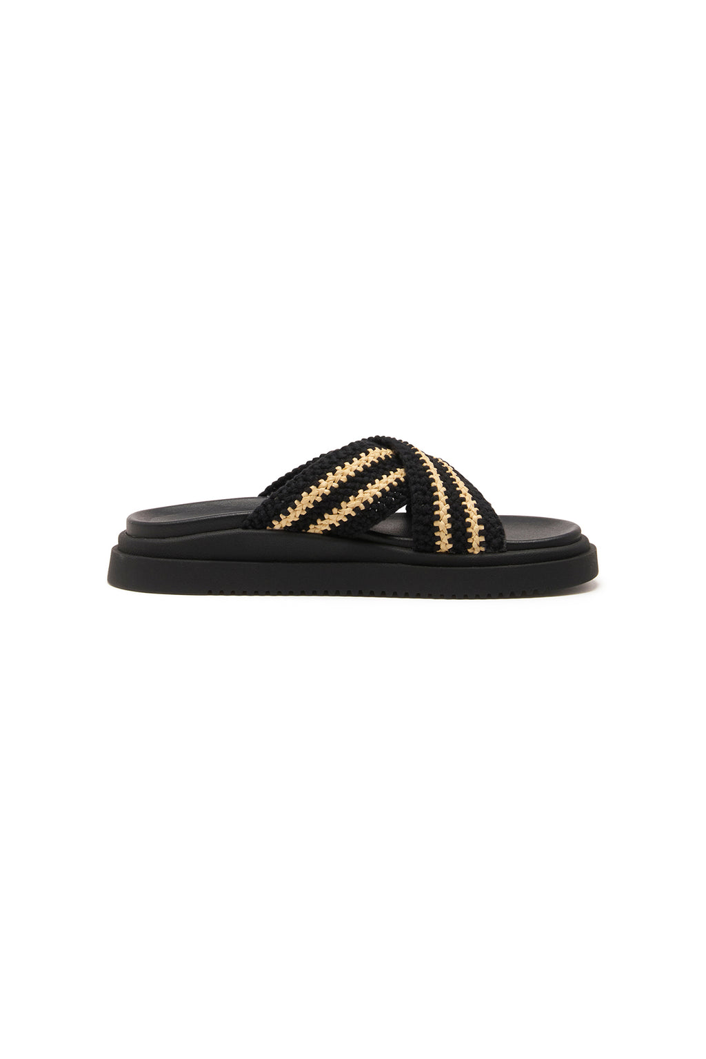 THERAPY Peta Platform Sandal Black Beige by Selfie Leslie