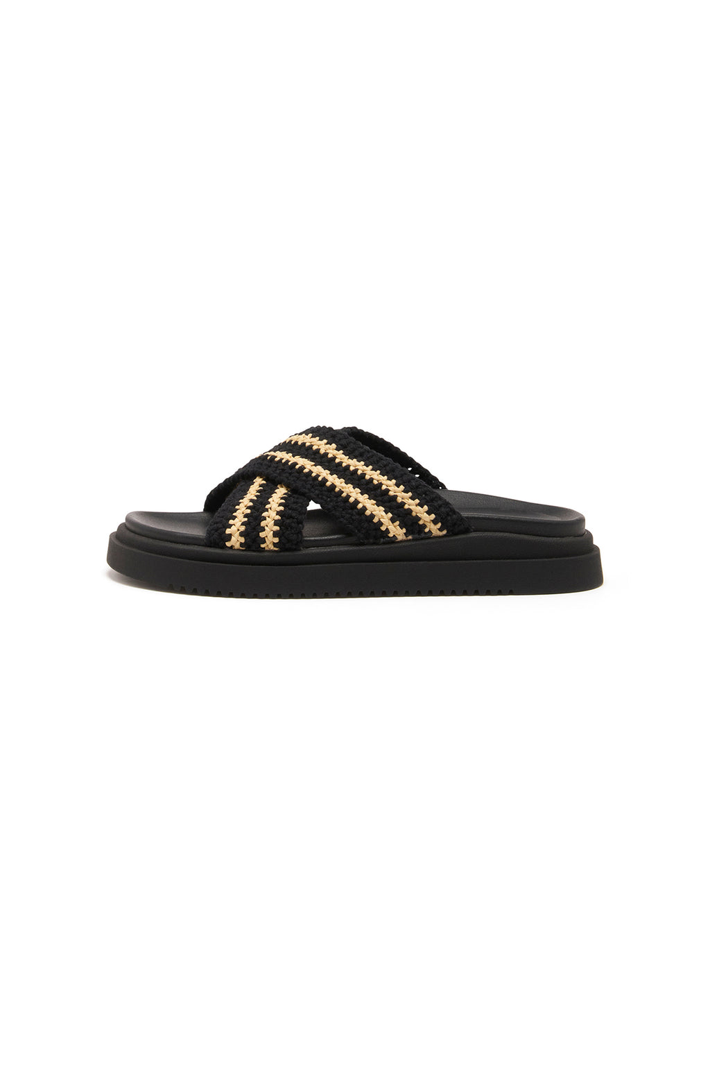 THERAPY Peta Platform Sandal Black Beige by Selfie Leslie